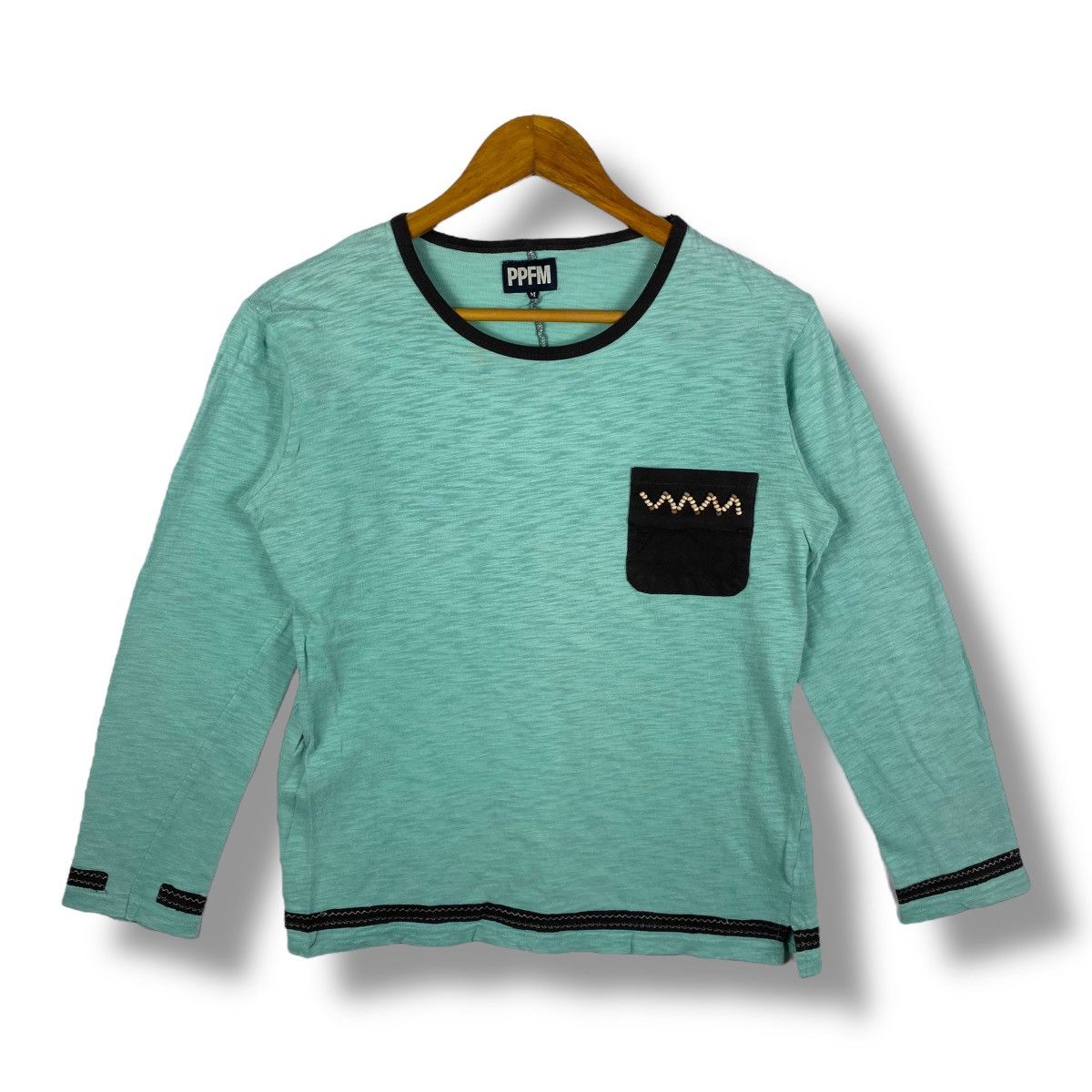 Japanese Brand Japanese Brand PPFM Green Longsleeve Tee Shirt Medium Size Size M / US 6-8 / IT 42-44 - 1 Thumbnail