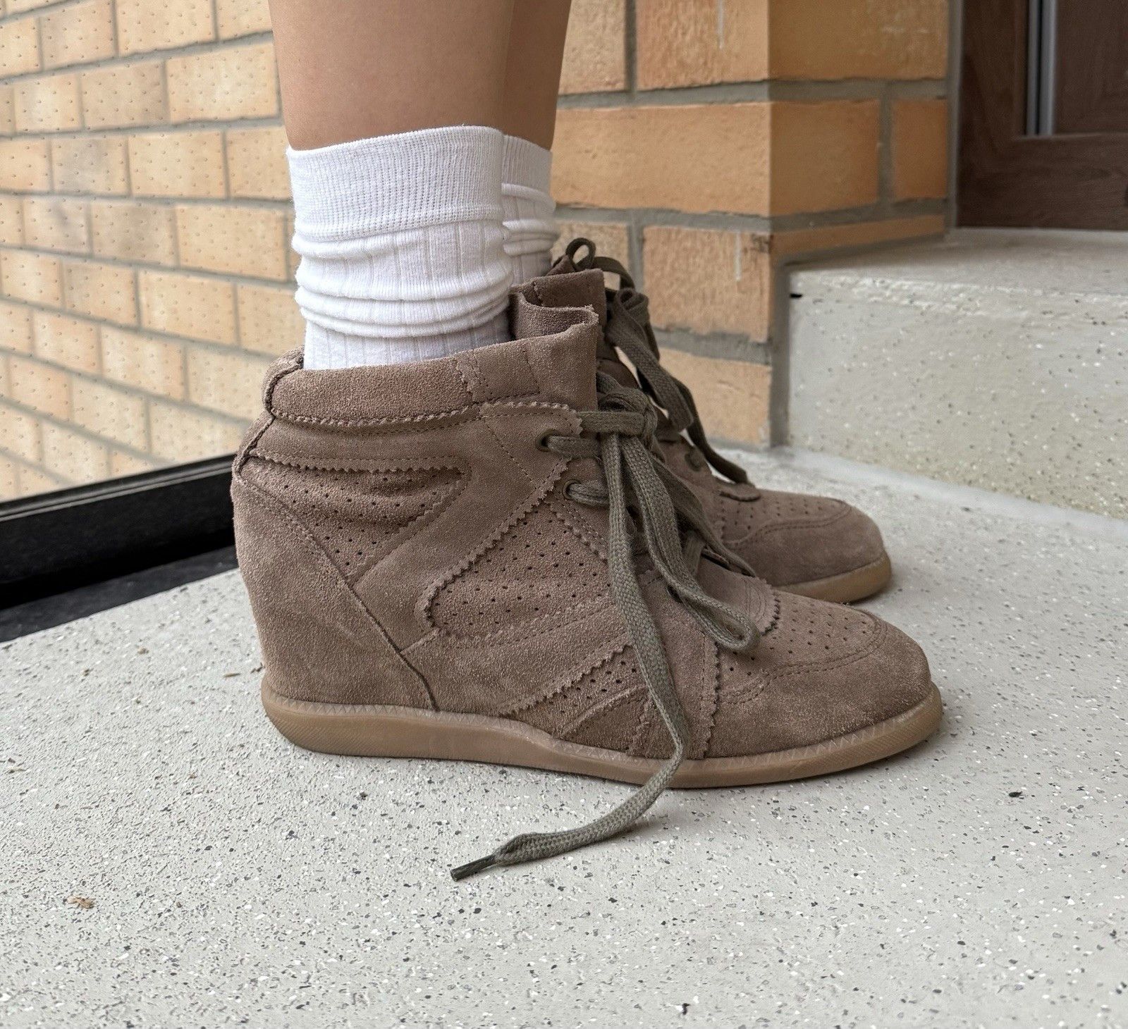 Vintage Manfield womens wedge sneakers suede marant style shoes Size US 10 / IT 40 - 2 Thumbnail