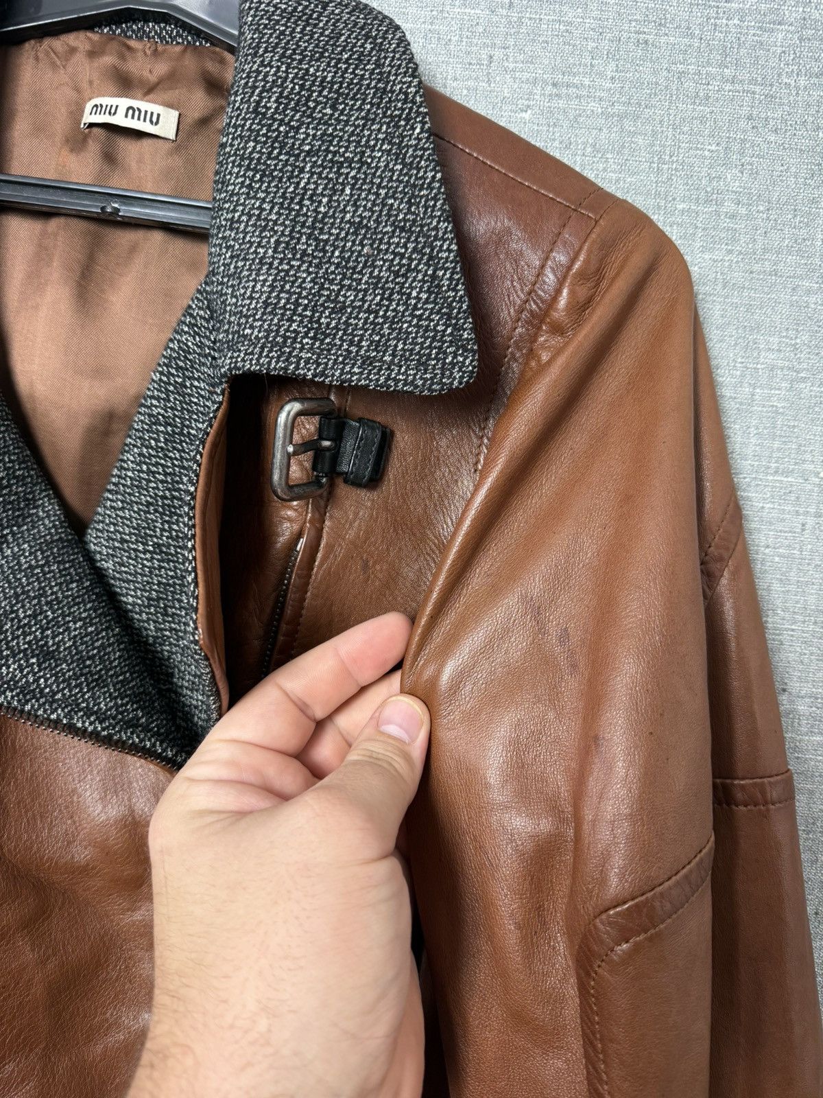 Miu Miu Miu Miu Lambskin Leather Biker Jacket with Buckle Cuffs sz44 Size M / US 6-8 / IT 42-44 - 10 Thumbnail