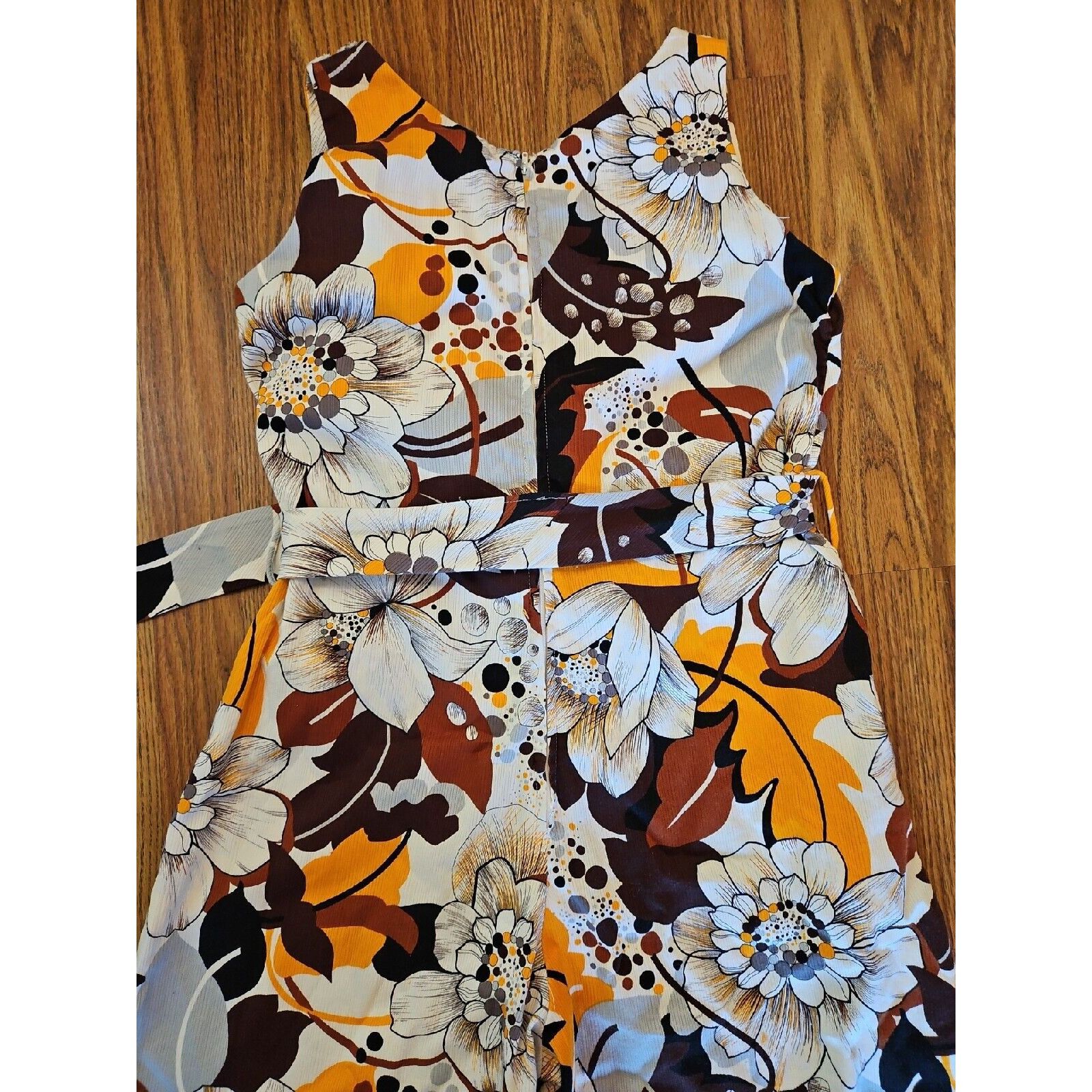 JCPenney × Vintage Vintage Polynesian Romper Floral Jumpsuit Belted Wide Leg Pa Size M / US 6-8 / IT 42-44 - 8 Thumbnail