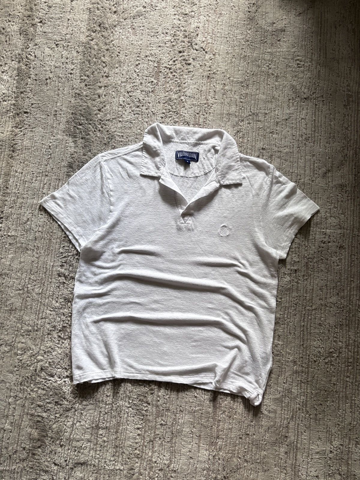 Vilebrequin Vilebrequin White Linen Polo Shirt Size US S / EU 44-46 / 1 - 1 Thumbnail