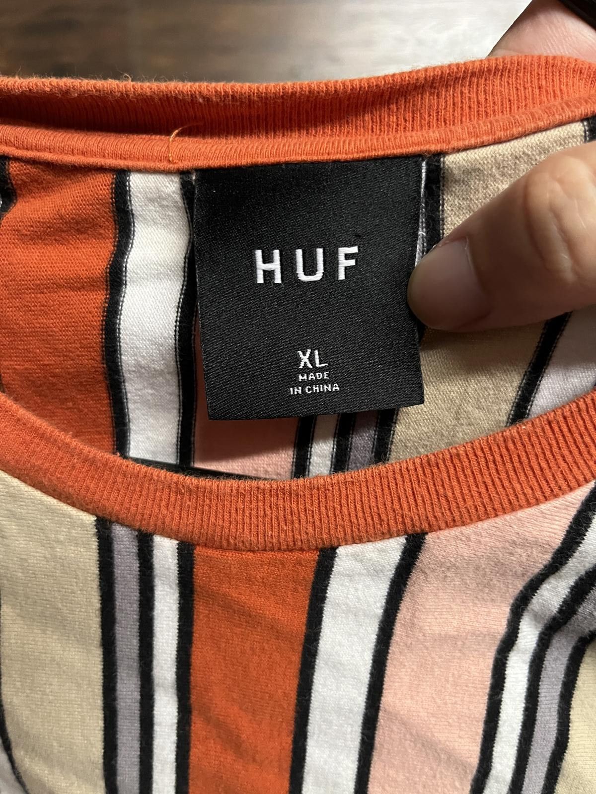 Huf HUF Vertical Stripes T-shirt - Embroidered H Tee - XL Size US XL / EU 56 / 4 - 2 Thumbnail