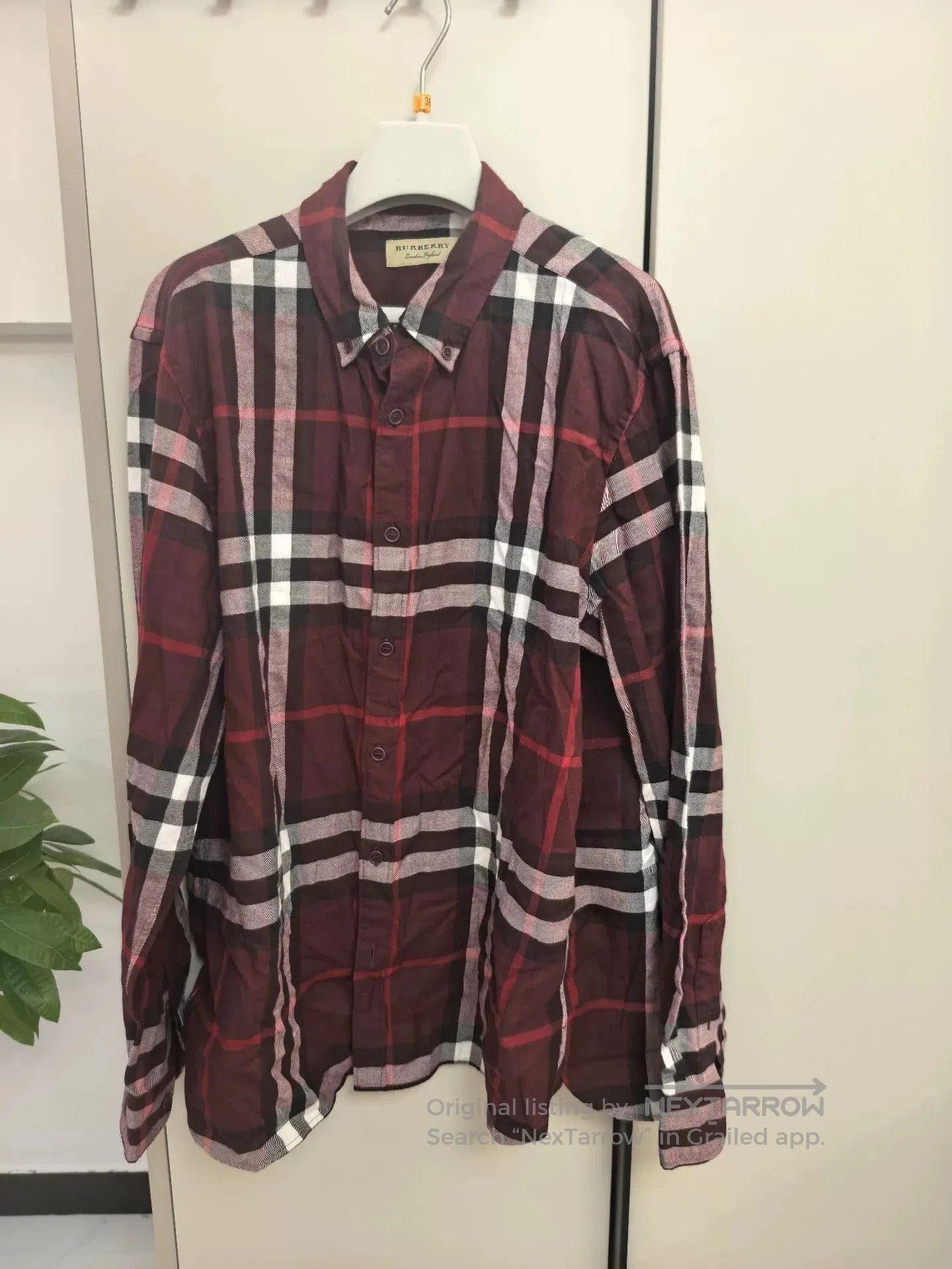Burberry Burberry Men's Red Check Long-Sleeve Shirt. Size US M / EU 48-50 / 2 - 1 Thumbnail