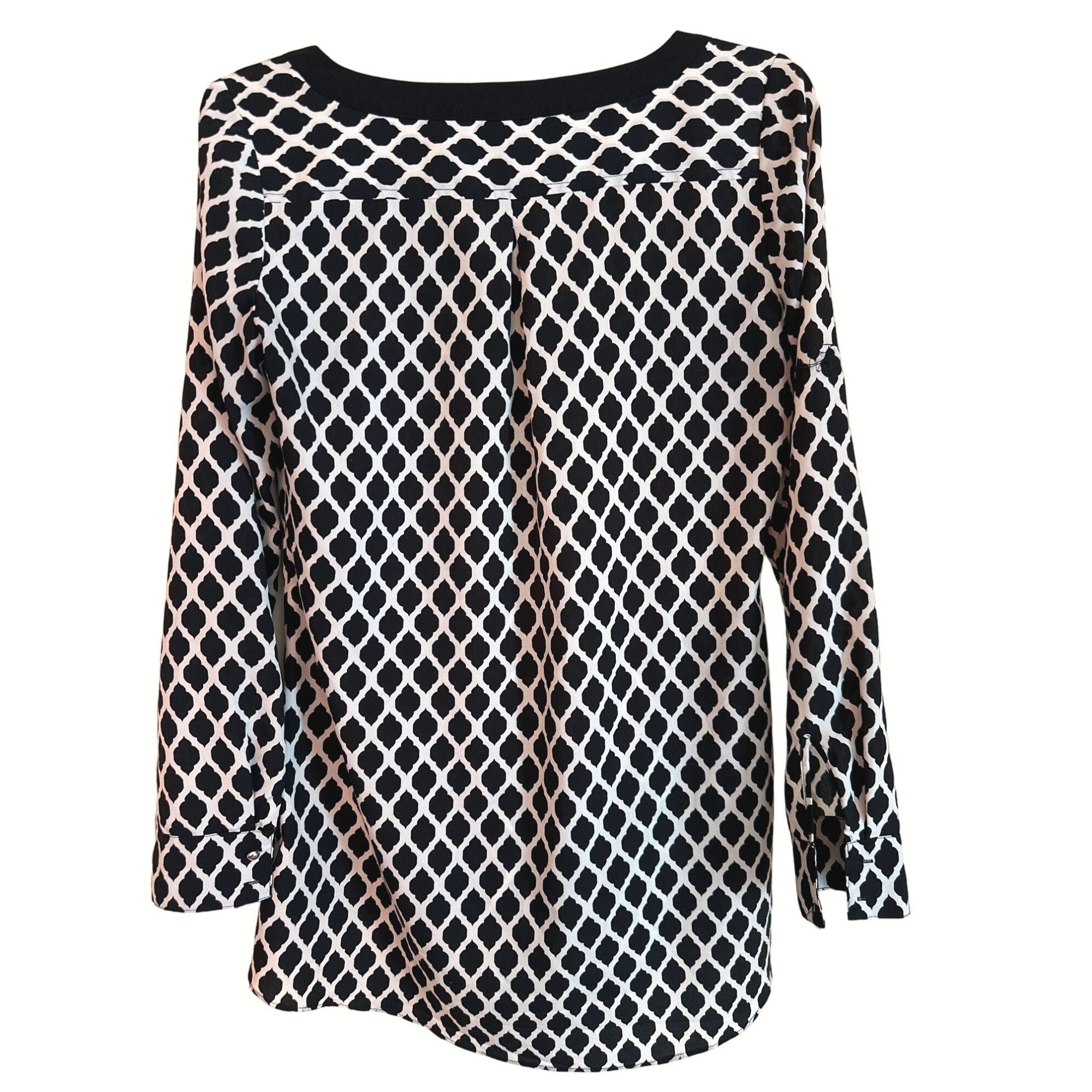 White House Black Market White House Black Market Long Sleeve Geometric Print Blouse Size S / US 4 / IT 40 - 3 Thumbnail
