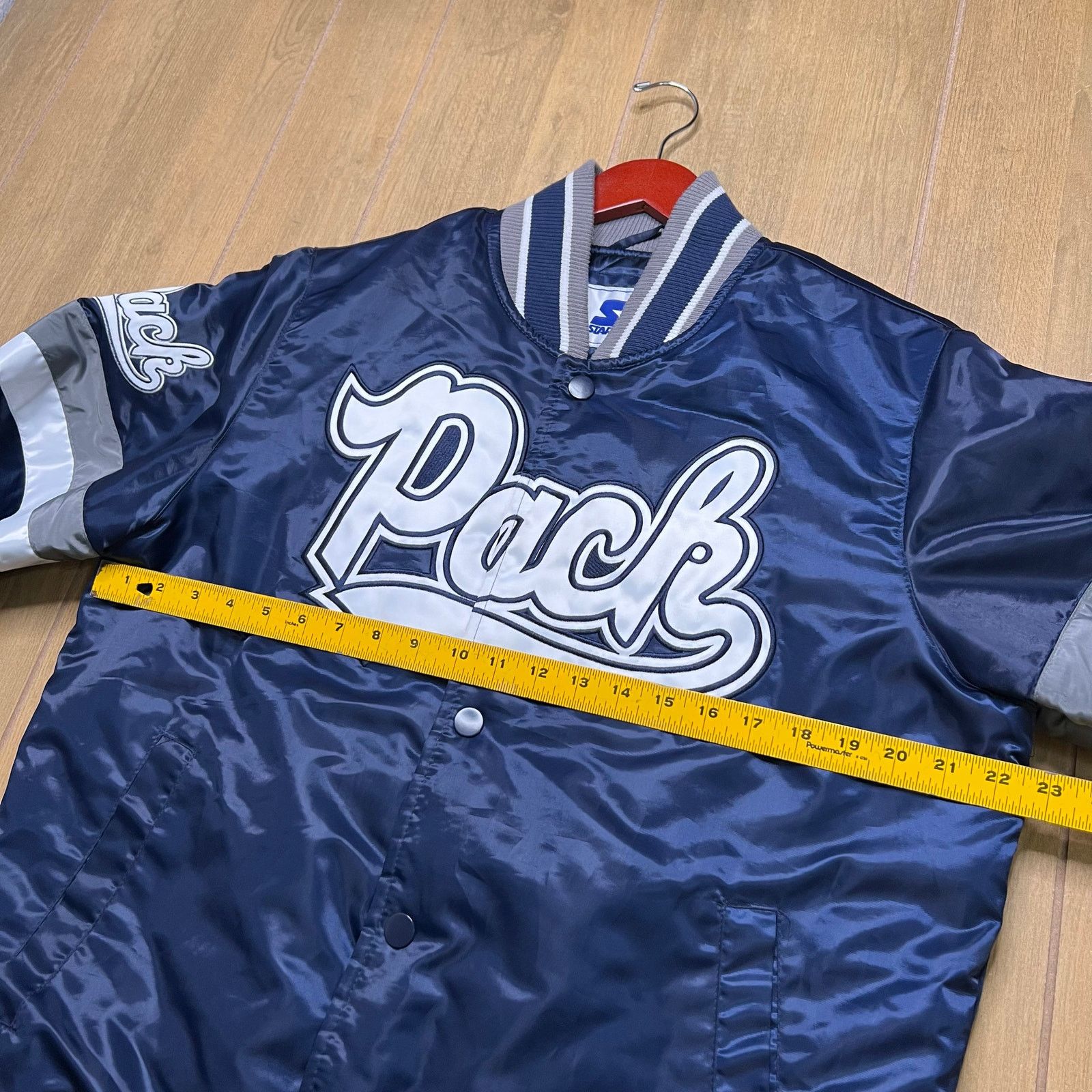 Starter Starter Nevada Wolf Pack Satin Bomber Jacket Mens M Blue Y2K Size US M / EU 48-50 / 2 - 8 Thumbnail