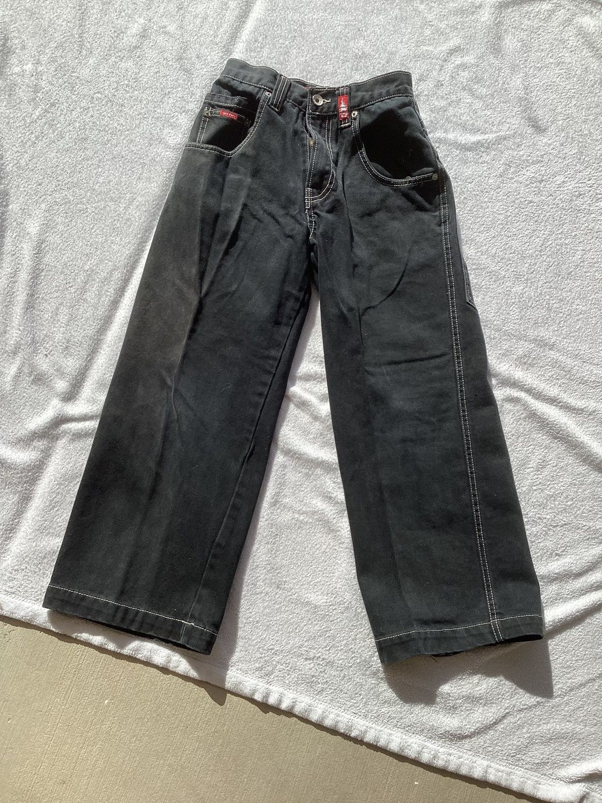 JNCO Vtg Jnco jeans Ying Yang sz 10 kids baggy black denim pants Size US 26 / EU 42 - 3 Thumbnail