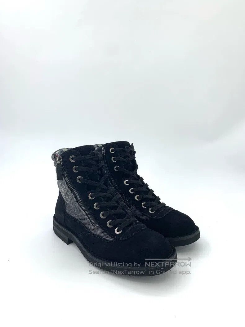 Chanel Chanel Black and gray suede lace-up boots Martin boots Size US 9.5 / IT 39.5 - 2 Thumbnail