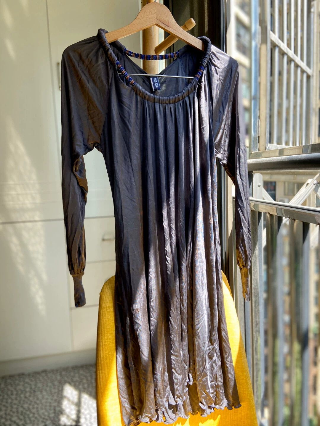 Jean Paul Gaultier JPG Dress Cutout Bead Neck Cuffed Sleeves Flow 5E Size XS / US 0-2 / IT 36-38 - 9 Thumbnail