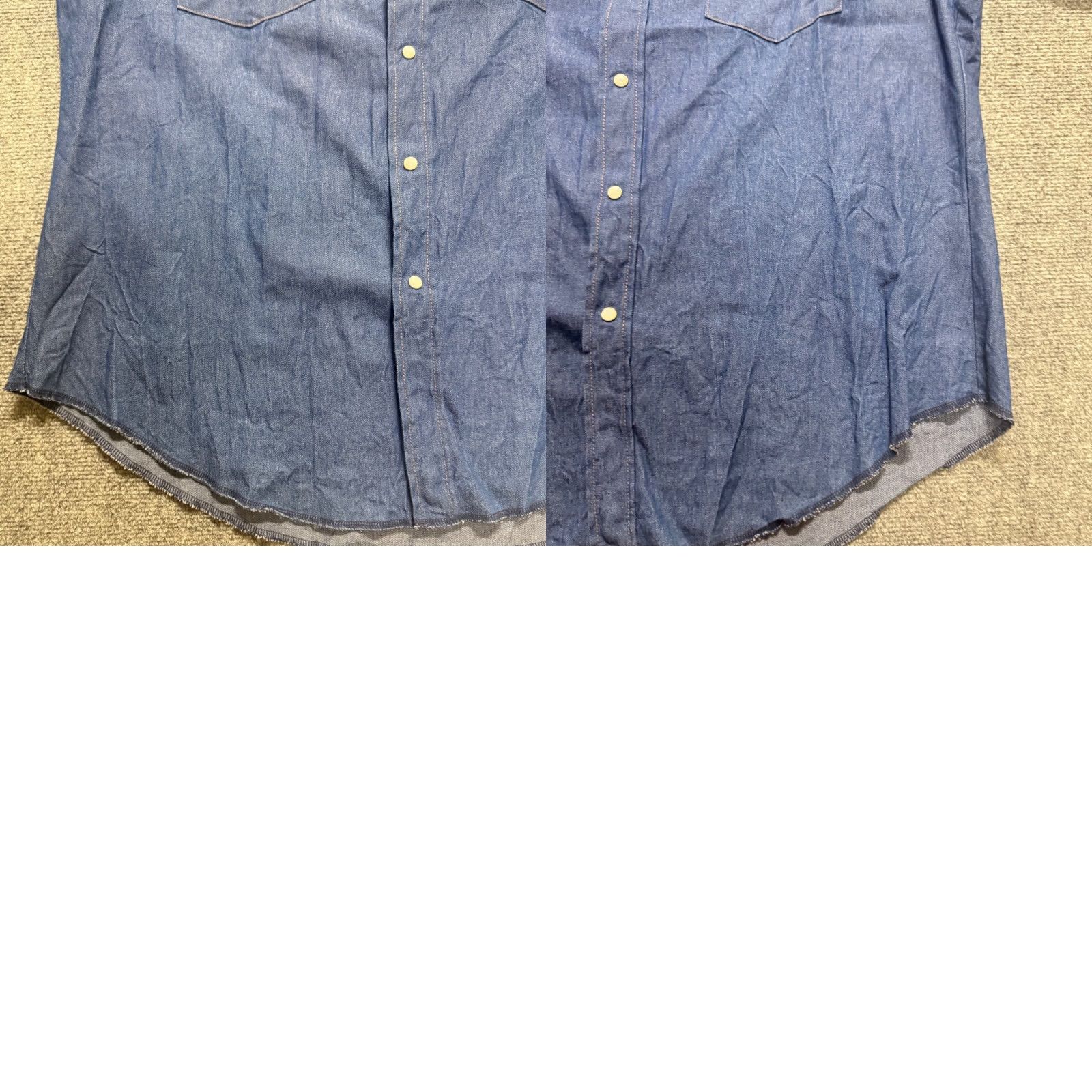 Wrangler VINTAGE Wrangler Dress Shirt Men's XL Western Cotton Pearl Snap Cowboy Blue Mens XL Blue Wrangler Dress Shirt Size 46R - 9 Thumbnail