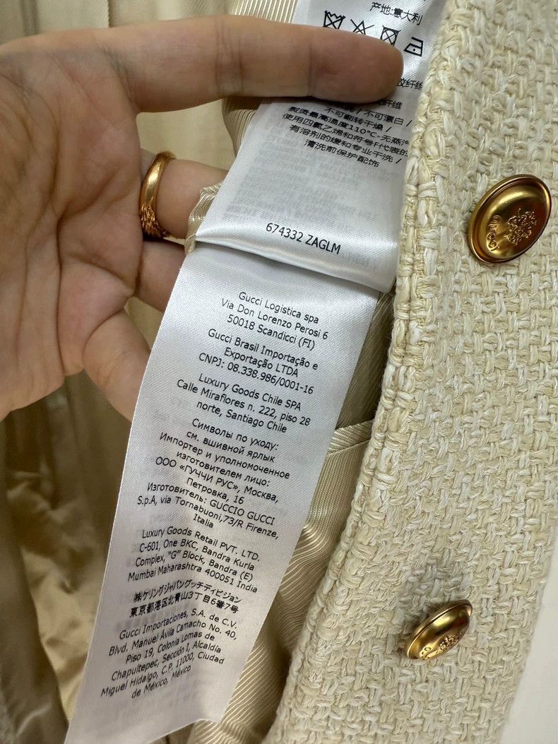 Gucci Gucci 23 Autumn and Winter White Gold Woven jacket 2503-Nex Size XS / US 0-2 / IT 36-38 - 6 Thumbnail