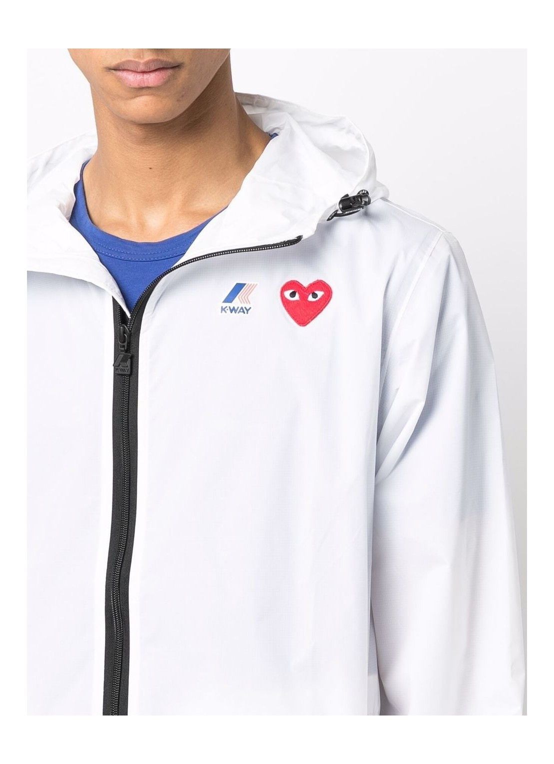 Comme des Garcons PLAY o1s22i1n0925 K-Way Ripstop Jacket in White Size US L / EU 52-54 / 3 - 5 Thumbnail