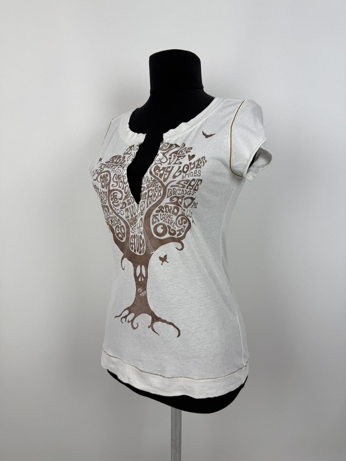 Miss Sixty Y2K Vintage Miss Sixty Split Neck Graphic Babydoll T-Shirt S Size S / US 4 / IT 40 - 1 Thumbnail