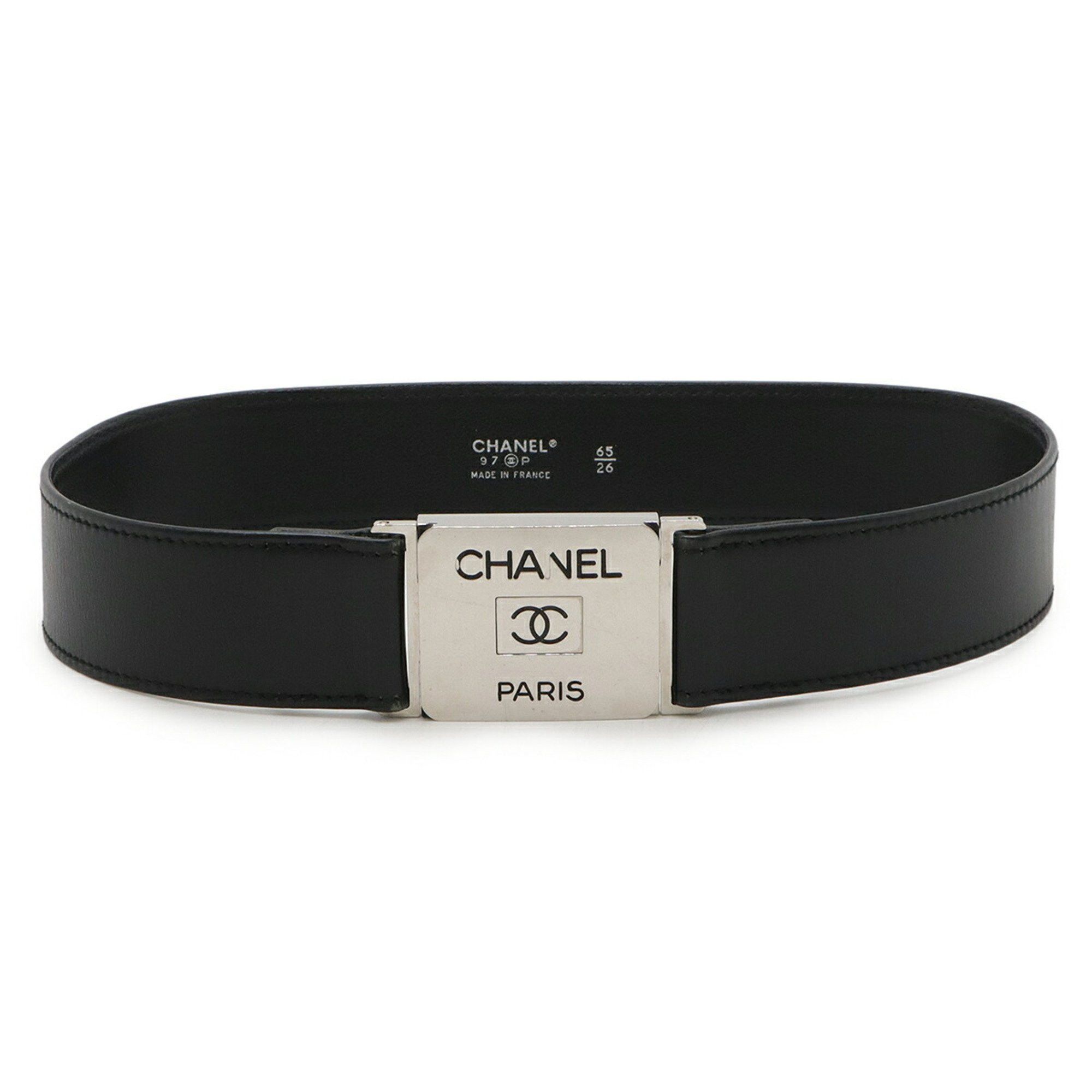 Chanel CHANEL Coco Mark Leather Black Plate Buckle #65 97 P Size ONE SIZE - 1 Thumbnail