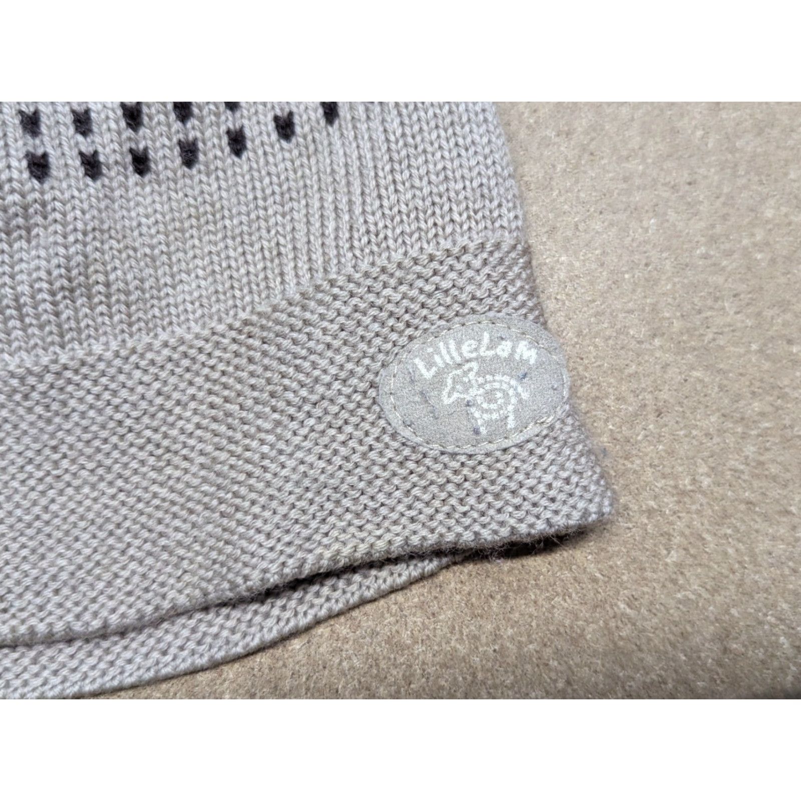 Vintage Lillelam Beanie Hat Womens Beige 56 Merino Wool Knitted Lightweight Fair Isle Hat 54-56 Wool Beanie Womens Size ONE SIZE - 6 Thumbnail