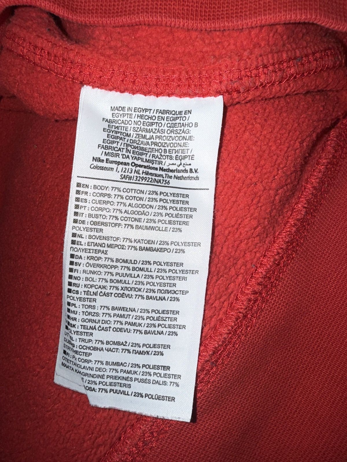 Nike Nike Team Red Crewneck Sweatshirt - Right Chest Swoosh Size US XL / EU 56 / 4 - 9 Thumbnail