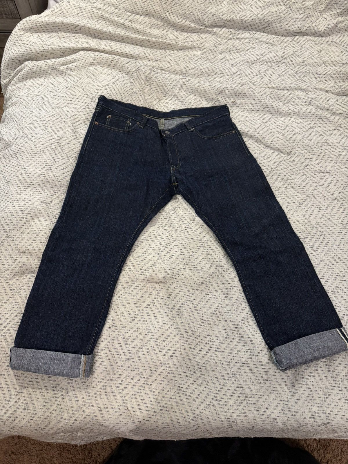 The Strike Gold THE STRIKE GOLD 8109 "SHOWER SLUB" SLIM TAPERED JEANS Size US 38 / EU 54 - 2 Thumbnail