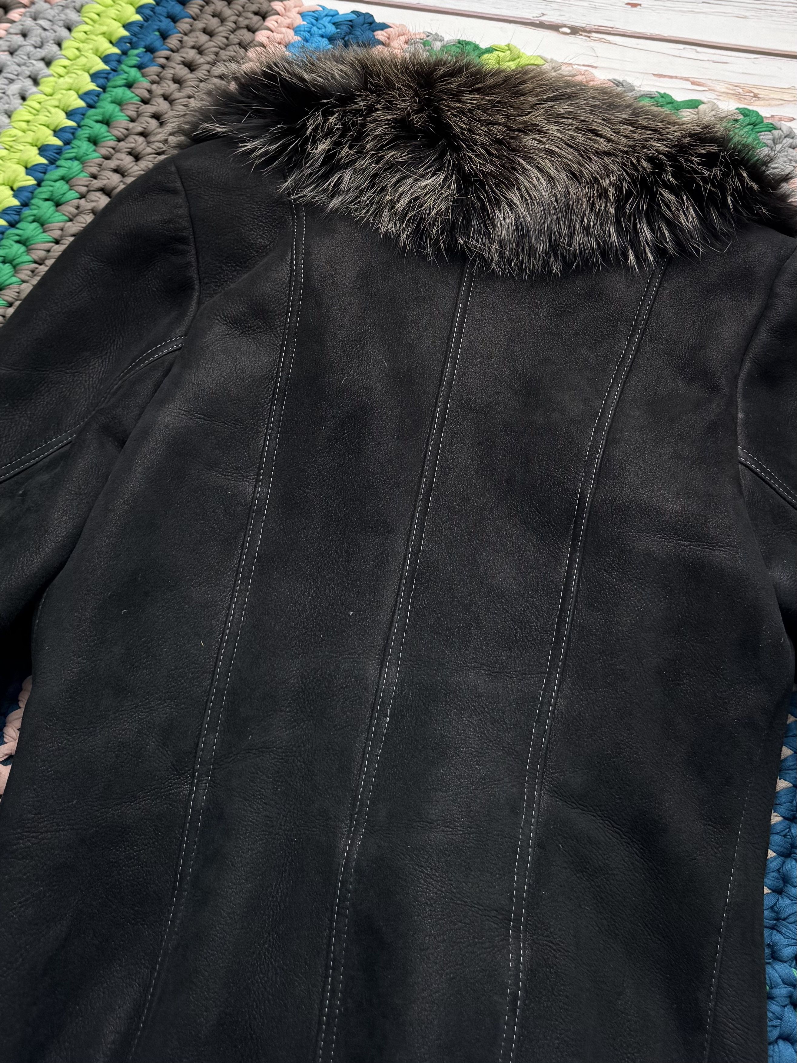 Vintage Vintage Shearling Leather Jacket Real Fur Collar Belted Y2K Size S / US 4 / IT 40 - 13 Thumbnail