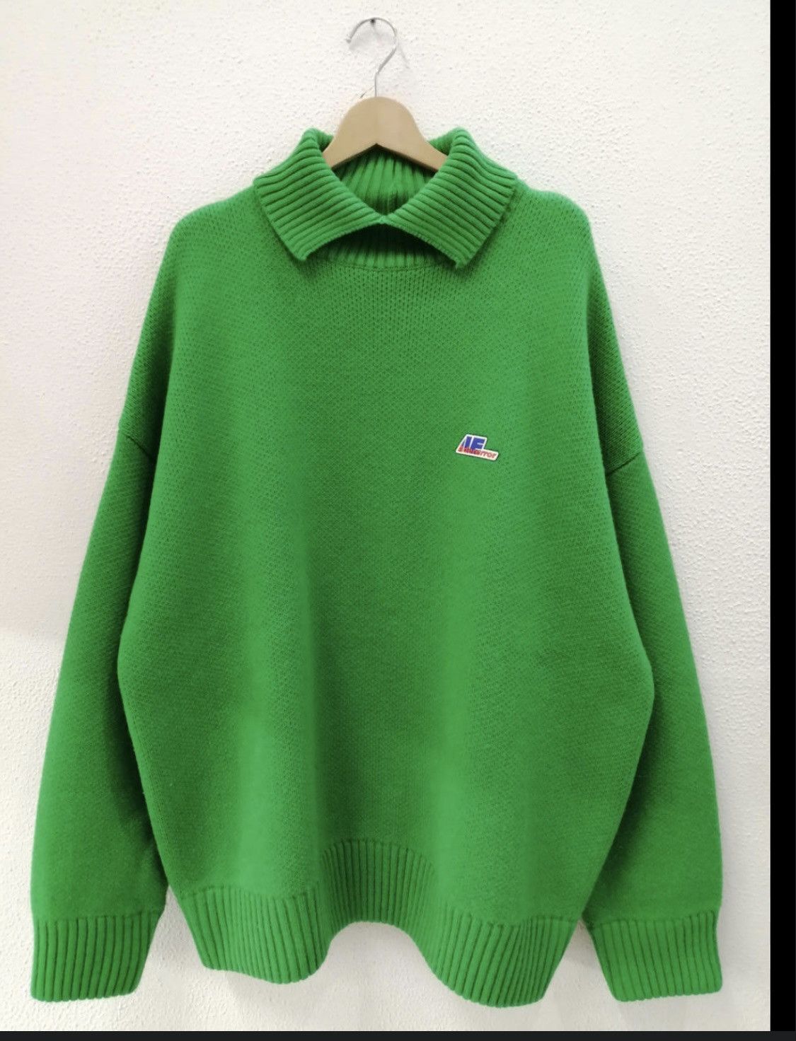 image of Ader Error Wool Truck High Neck Sweater in Green, Men's (Size Large)
