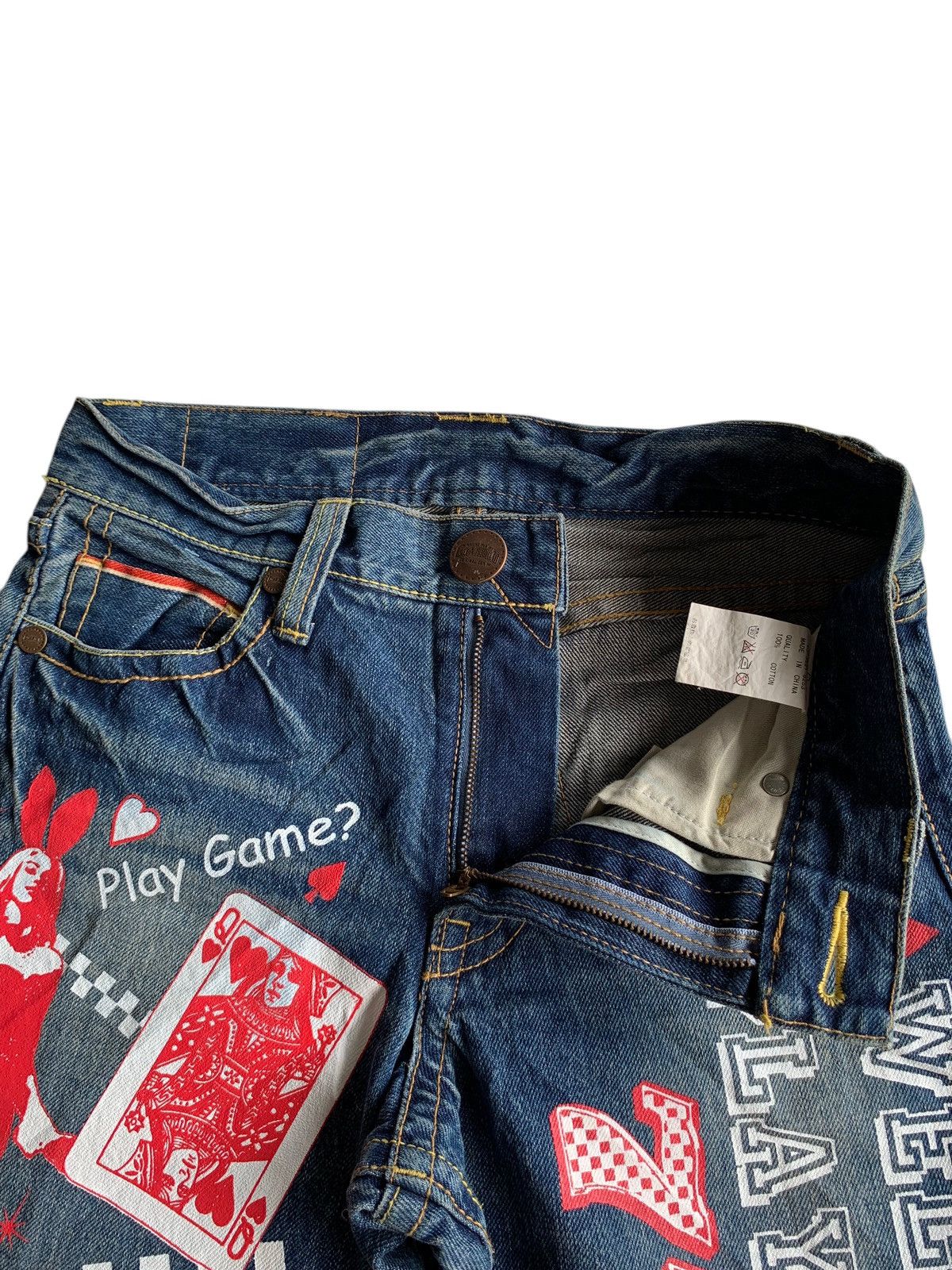 Other RARE💥CO&LU SELVEDGE PLAY GAME DISTRESSED DENIM🎌 Size US 29 - 17 Thumbnail