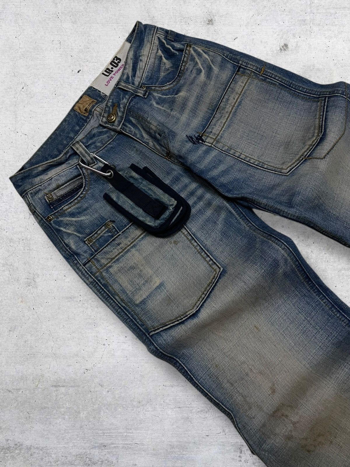 GOA VINTAGE LB-03 JAPAN DESIGNER POWER SOUL BAGGY MUDWASH DENIM Size US 28 / EU 44 - 7 Thumbnail