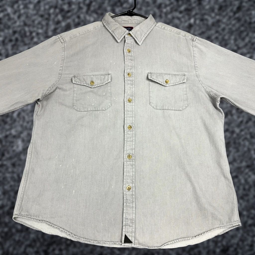 UNTUCKit UNTUCKit Button-Up Mens XL Grey Long Sleeve Cotton Twill Utility Workwear Size US XL / EU 56 / 4 - 1 Thumbnail