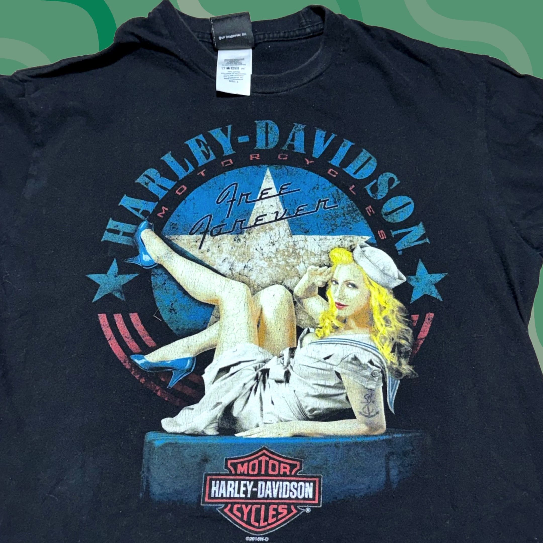 Harley Davidson Harley-Davidson T-Shirt Mens L Black Crew Neck Short Sleeve USA Graphic Print Logo 2010-2019 Vintage? Size US L / EU 52-54 / 3 - 1 Thumbnail