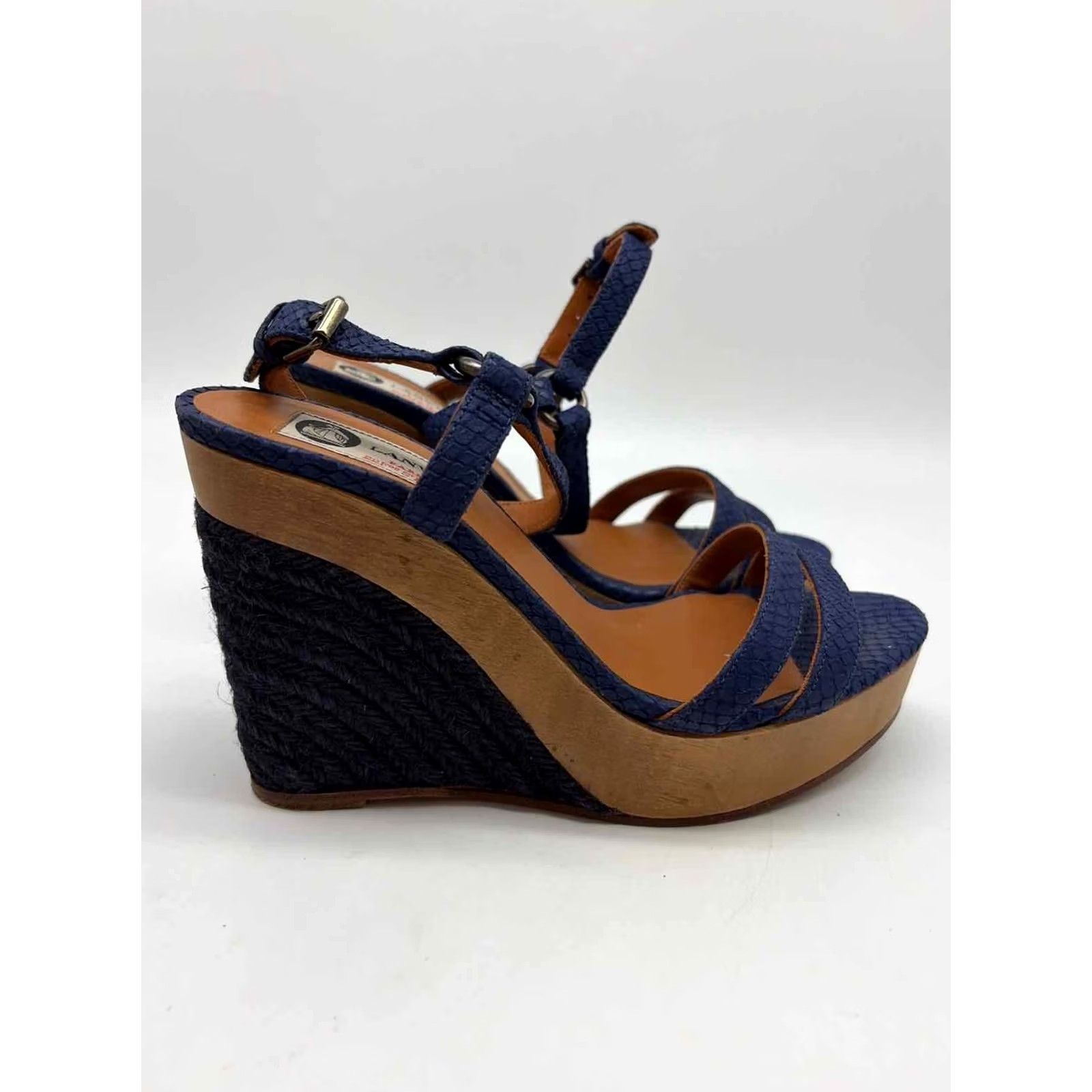Lanvin Lanvin Wedge Heels Size 37.5 Blue Size US 8 / IT 38 - 4 Thumbnail