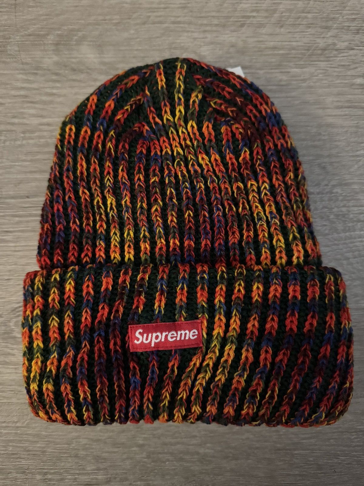 帽子 Supreme Rainbow Loose Gauge Beanie Olive Supreme Rainbow Loose Gauge Beanie (FW24) - $40