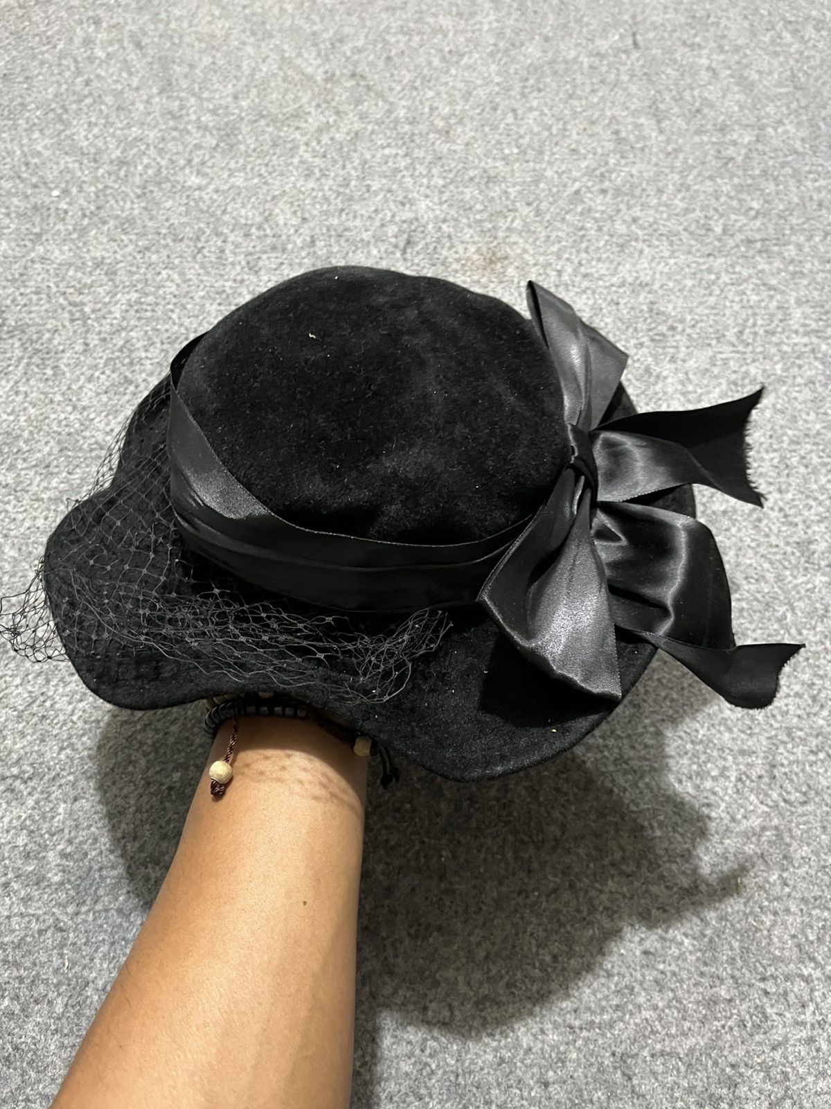Other Vintage 60s Betmar Veil Wool Hat Black USA Size ONE SIZE - 5 Thumbnail