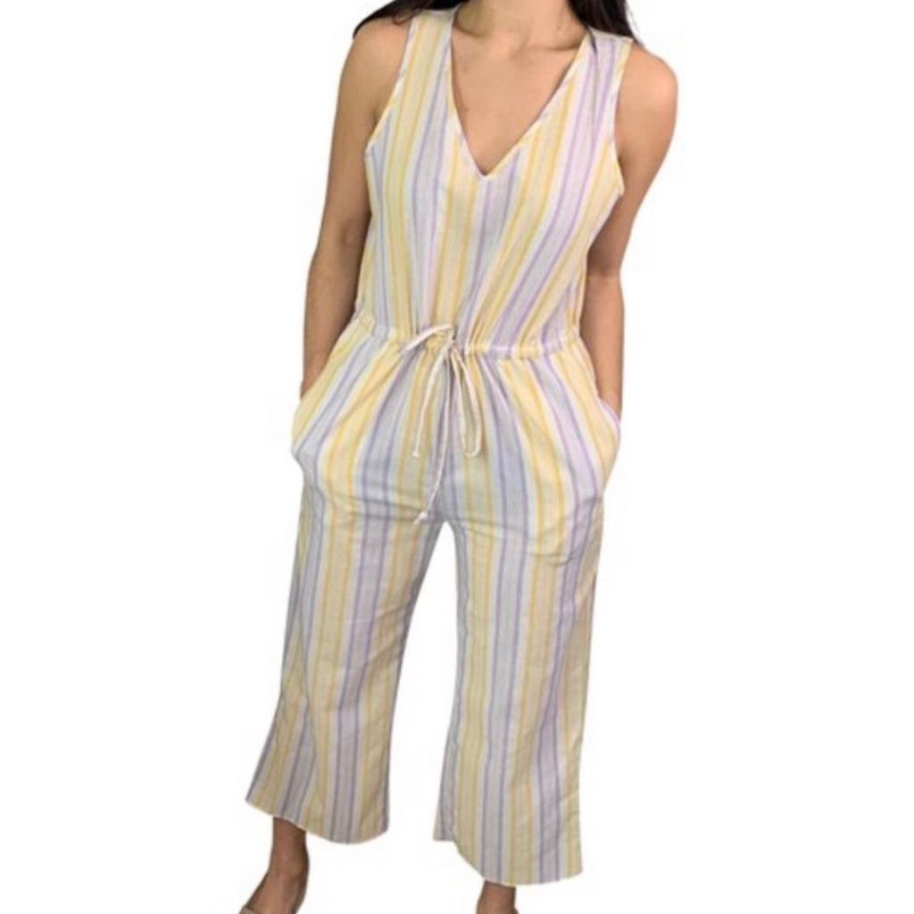 Drew House DREW x Anthropologie, Cole Jumpsuit Striped Sleeveless Wide Size 26" / US 2 / IT 38 - 2 Thumbnail