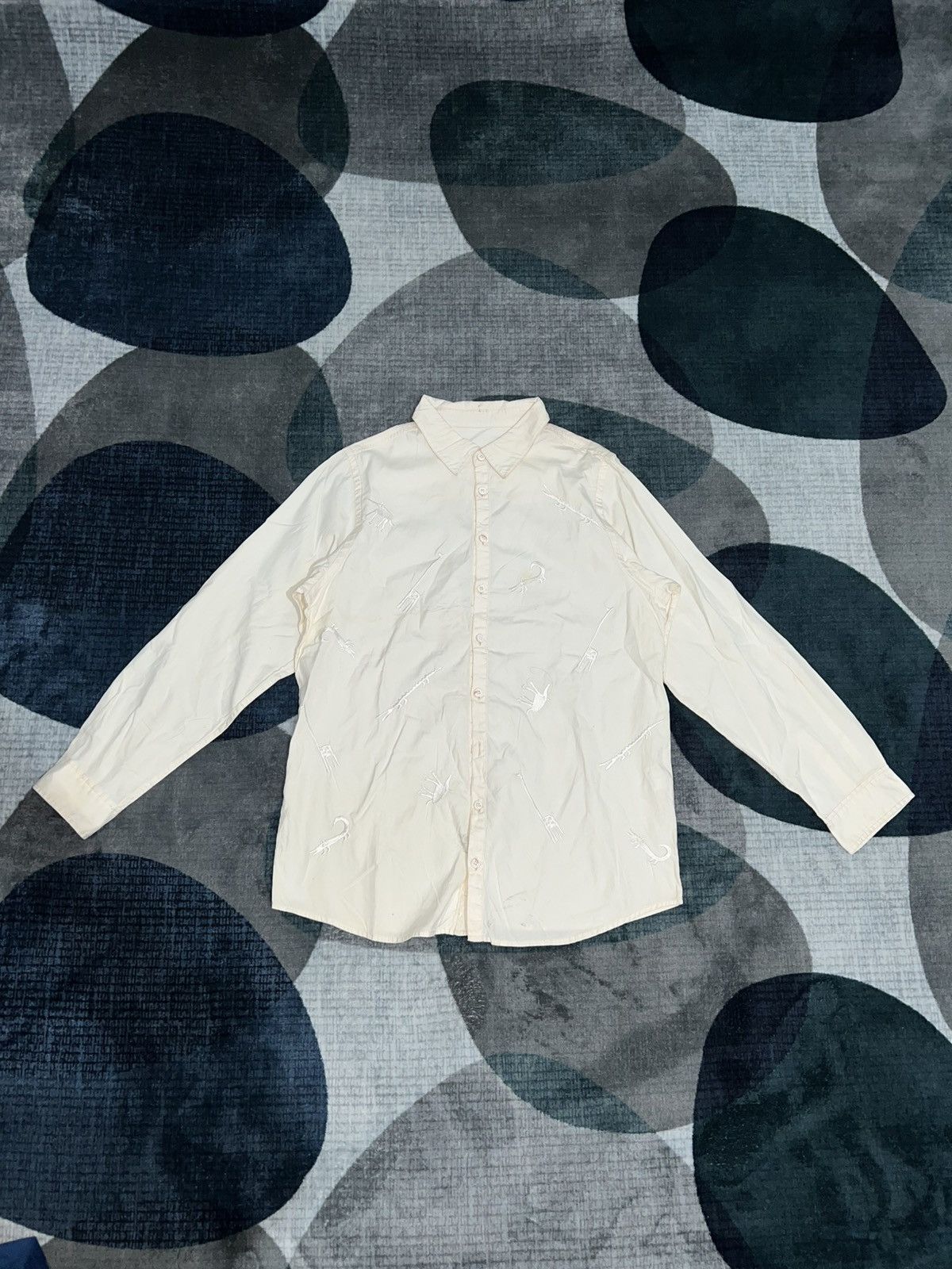 Issey Miyake 1980s Hai Sporting Gear - All Over Embroidery Animal Shirt Size US M / EU 48-50 / 2 - 2 Thumbnail