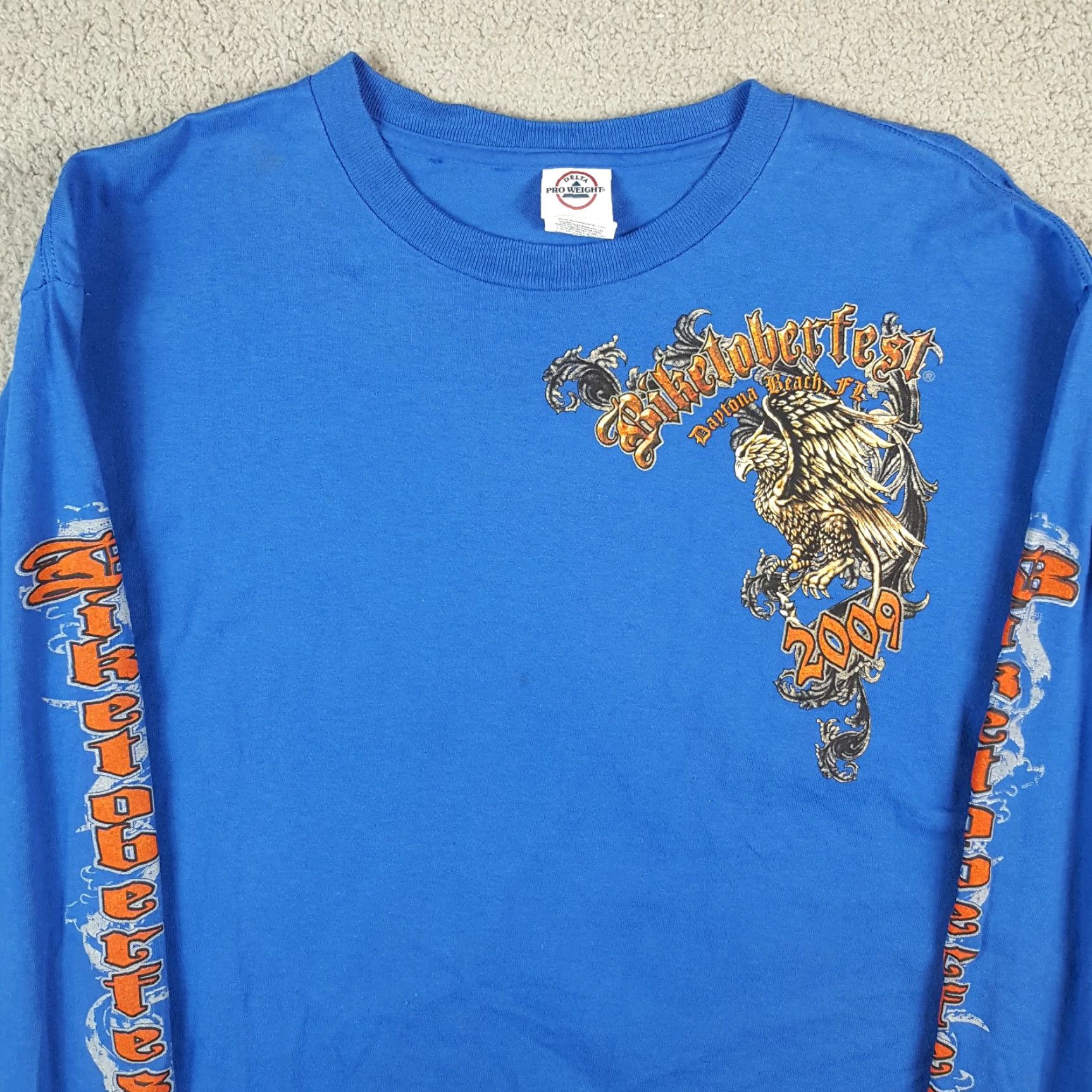 Delta VINTAGE Delta Men's Long Sleeve T-Shirt Motorcycle Biker 90s Blue Size L Outdoor Retro Size US L / EU 52-54 / 3 - 2 Thumbnail