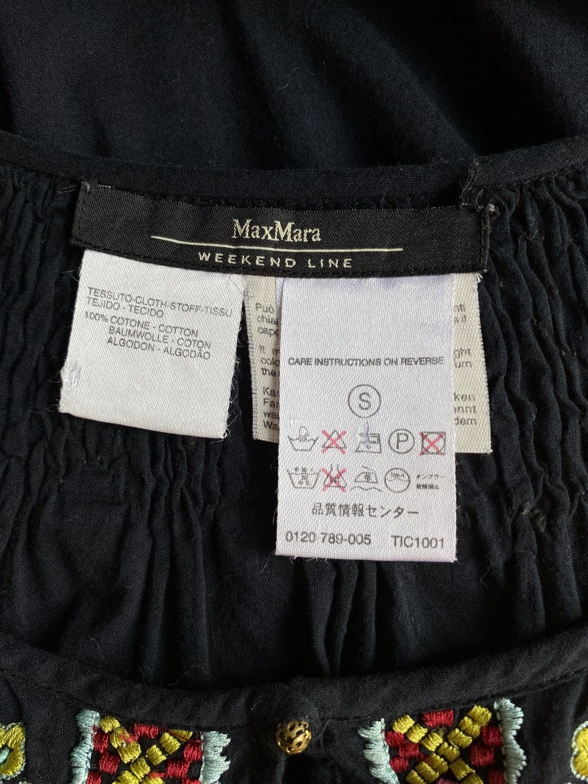 Max Mara MaxMara Black Embroidered Floral Blouse Size S / US 4 / IT 40 - 10 Thumbnail