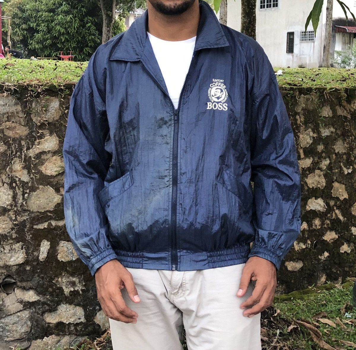 Vintage Vintage Sun Faded Suntory Boss Coffee Nylon Bomber Jacket Size US M / EU 48-50 / 2 - 1 Thumbnail