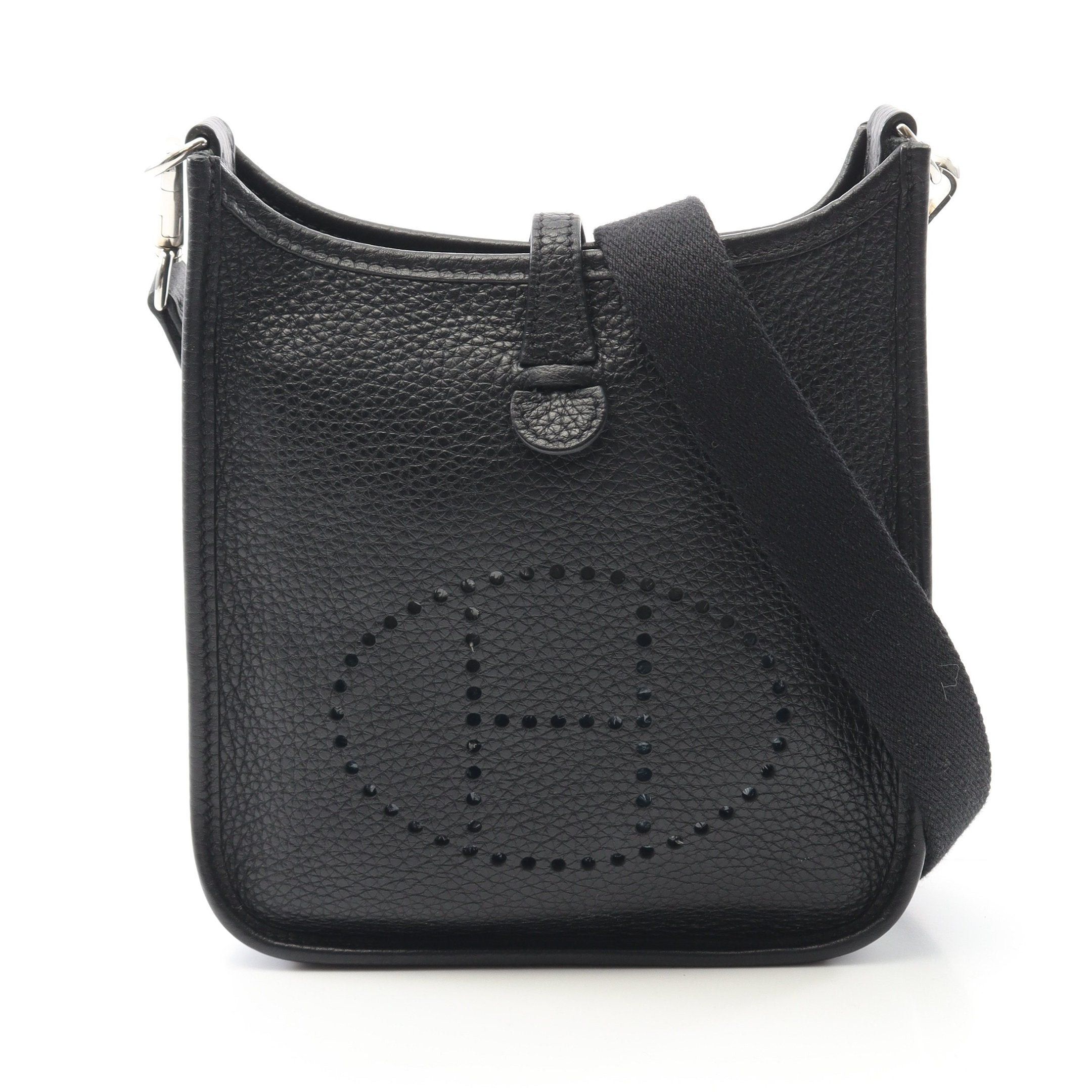 Hermes Hermes Evelyn Tpm Shoulder Bag Clemence Leather Black Silver Hardware Y Stamp Size ONE SIZE - 1 Thumbnail