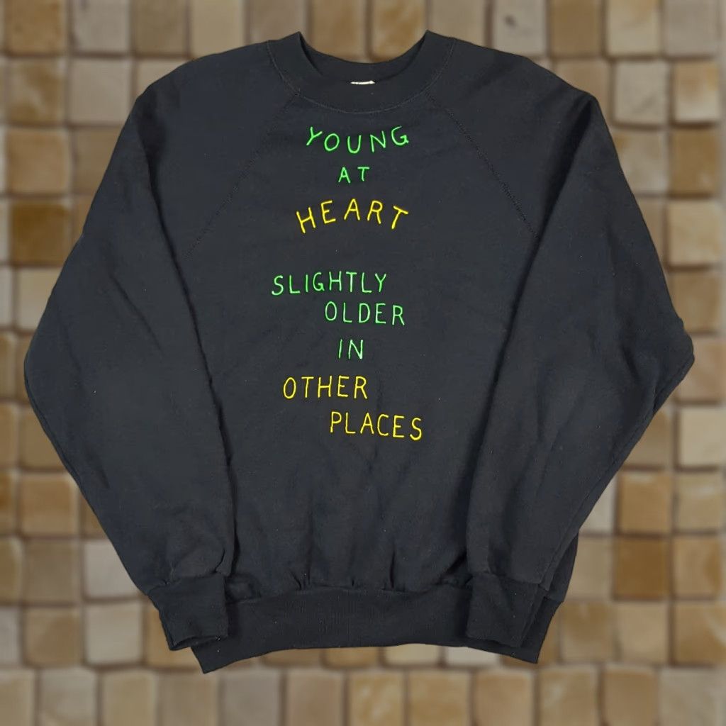 Tultex Vintage Tultex Sweatshirt Raglan Size M Pullover Crewneck Fleece Black Cotton Polyester 90s College Funny Graphic Print Sweatshirts Men Size US M / EU 48-50 / 2 - 1 Thumbnail