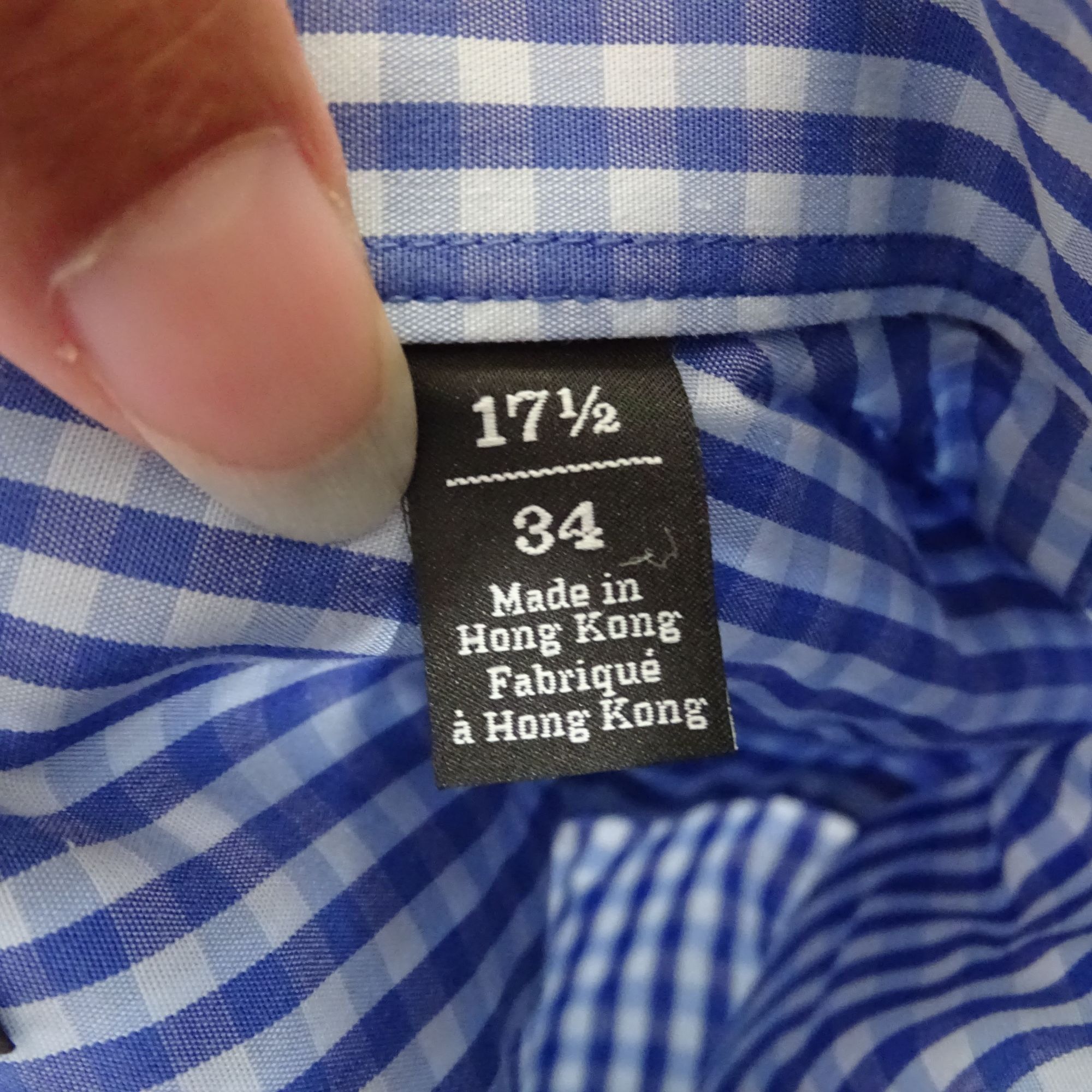 Nordstrom Nordstrom Dress Shirt Blue Plaid Wrinkle Free Size 17.5 Size US XL / EU 56 / 4 - 7 Thumbnail