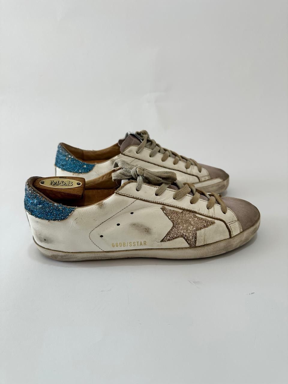 Golden Goose GOLDEN GOOSE Superstar Leather And Glitter Sneakers. Size US 7 / EU 40 - 2 Thumbnail