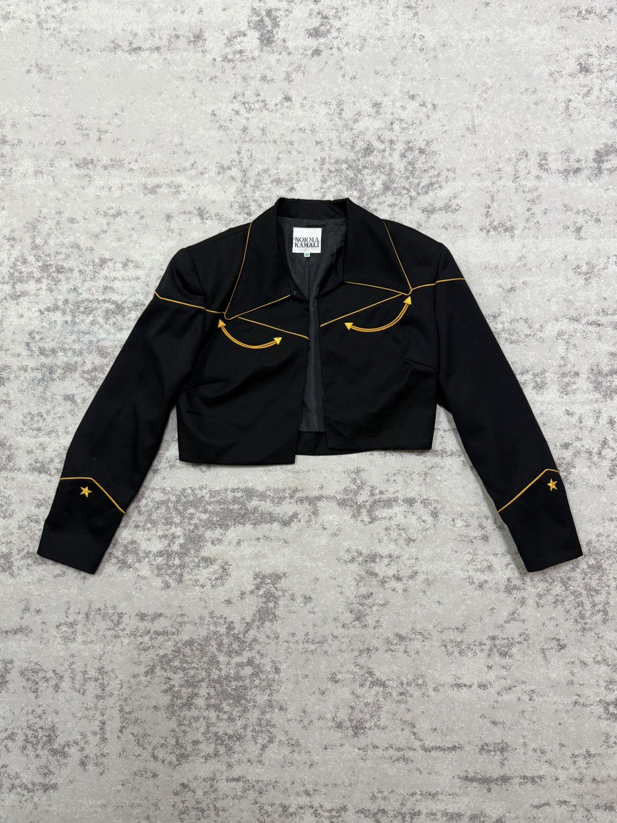 Norma Kamali Norma Kamali cropped western jacket with yellow piping Size S / US 4 / IT 40 - 3 Thumbnail