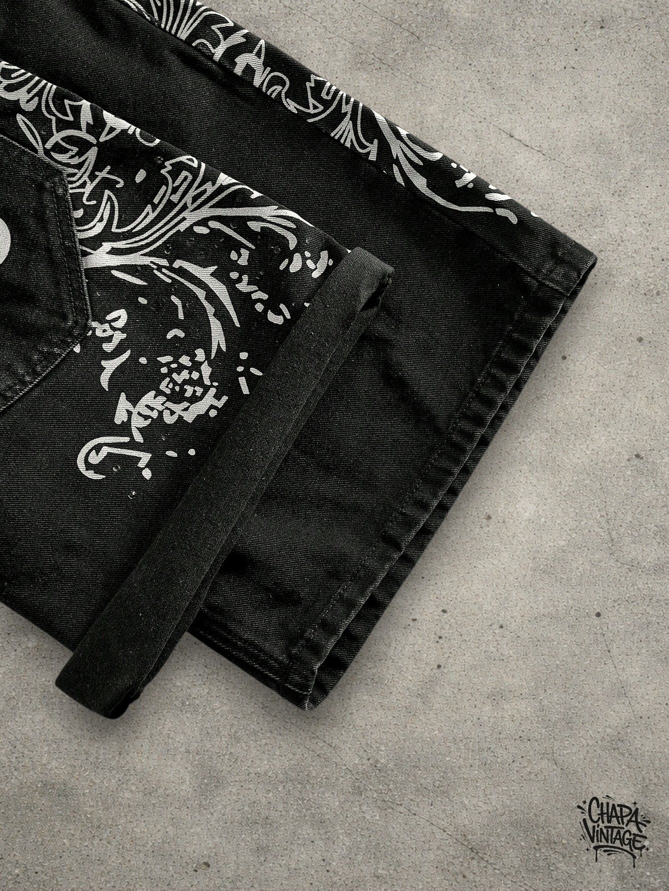 Vintage Graphic denim dark shorts Size US 32 / EU 48 - 3 Thumbnail