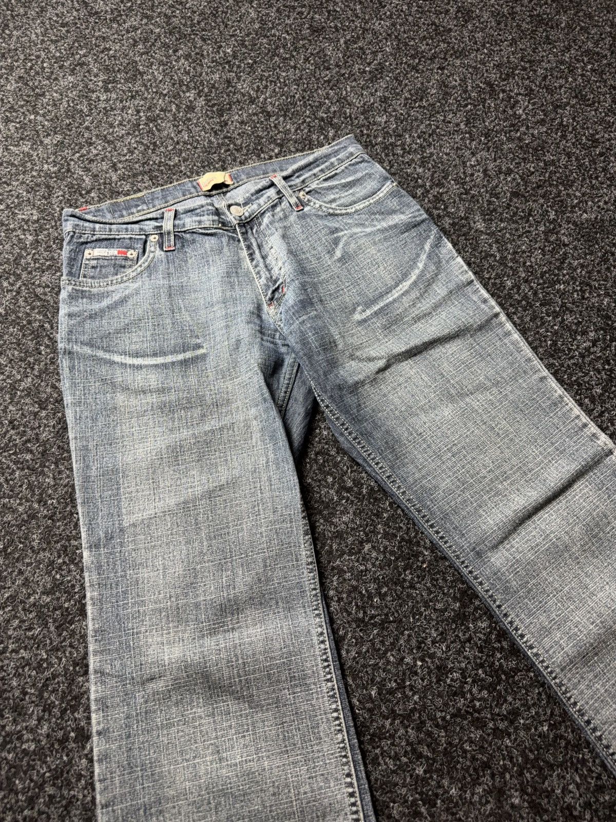 Tommy Hilfiger Retro 90s Tommy Hilfiger Denim Y2K Flare Jeans Low Rise Blue Size 29" - 6 Thumbnail