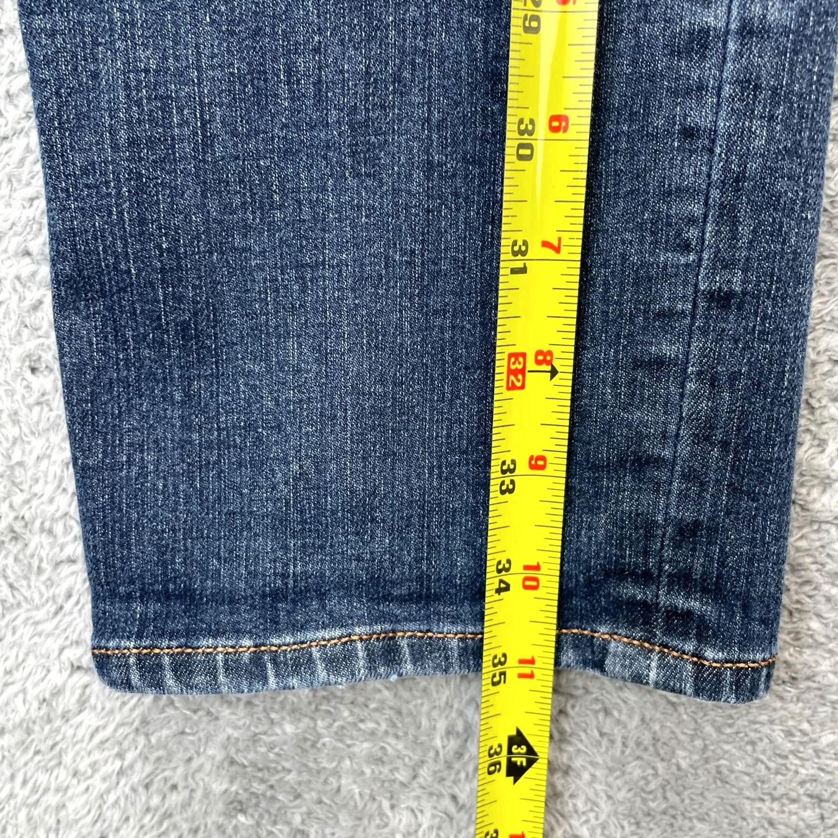 Lands' End Lands End Jeans Womens 4P Blue Straight Leg Mid Rise Logo Cotton Whiskered Denim Size 30" / US 8 / IT 44 - 6 Thumbnail