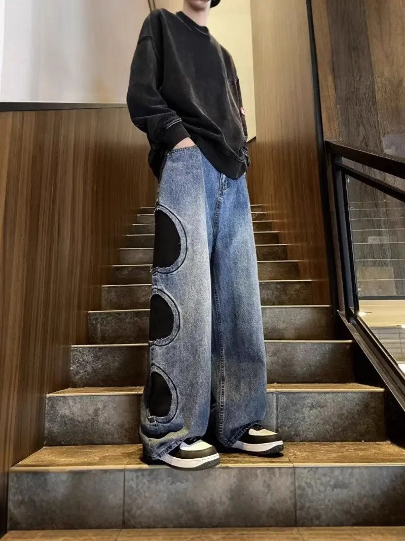 Japanese Brand × Jean Retro loose collage high street jeans Size US 32 / EU 48 - 2 Thumbnail