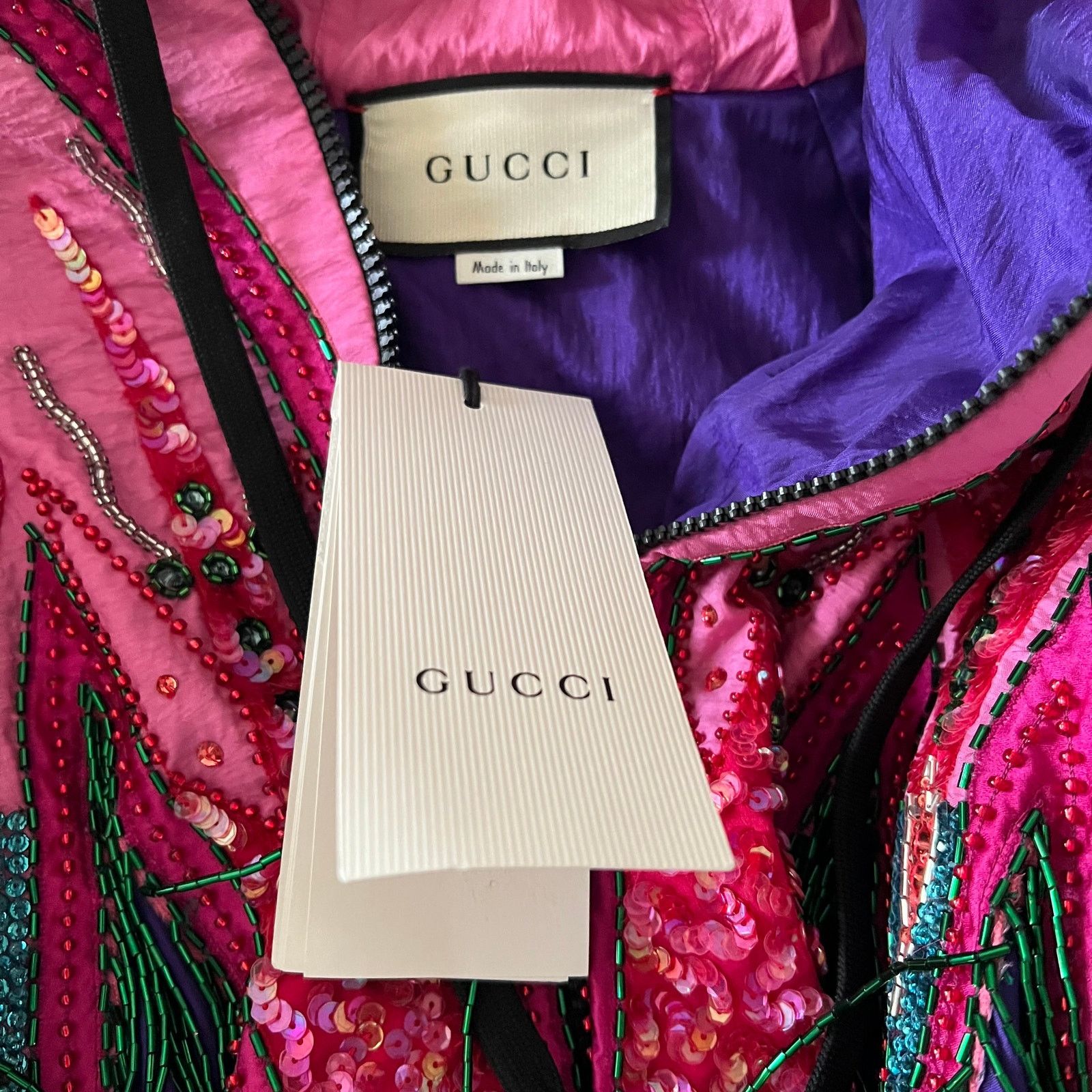 Gucci GUCCI Embellished Printed Hood Bomber Jacket w/ Tags, XS Size XS / US 0-2 / IT 36-38 - 5 Thumbnail