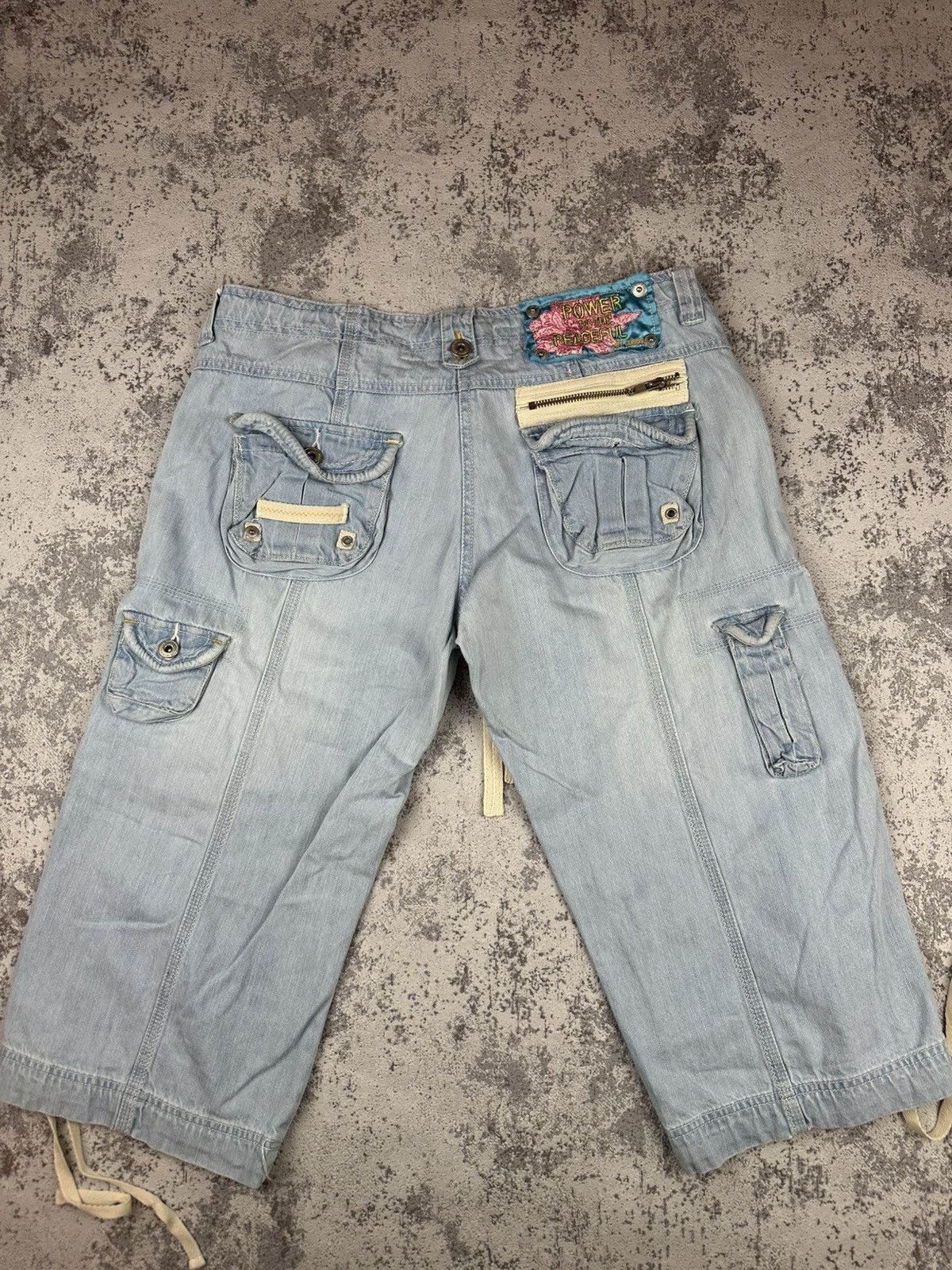 Vintage Cubus Summer Y2K Light Wash Cargo Shorts Size 25" / US 0 / IT 36 - 10 Thumbnail