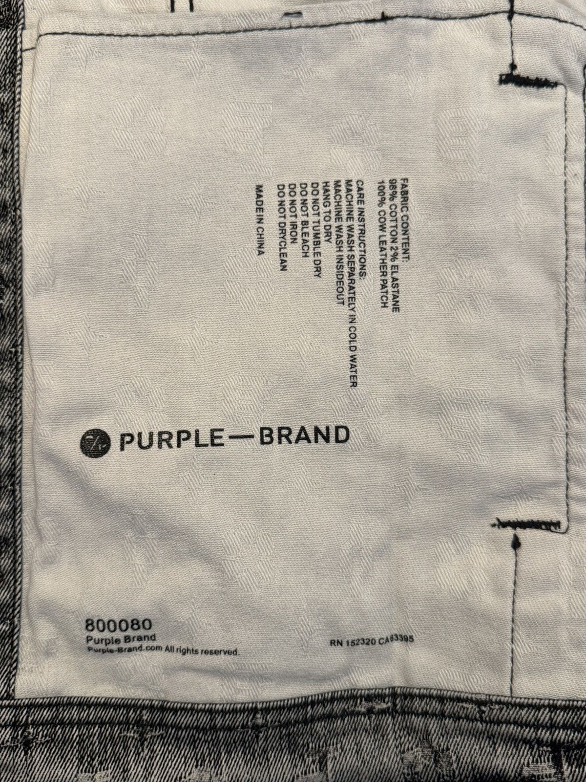 Purple Brand Purple Brand Black Denim White Monogram Flocked Jacket L Size US L / EU 52-54 / 3 - 9 Thumbnail
