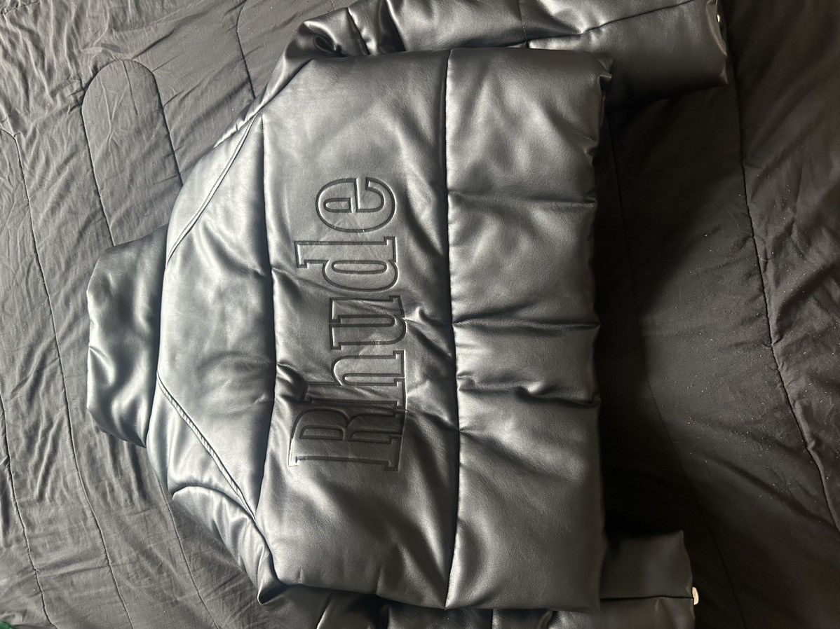 Rhude-faux-leather Puffer jacket