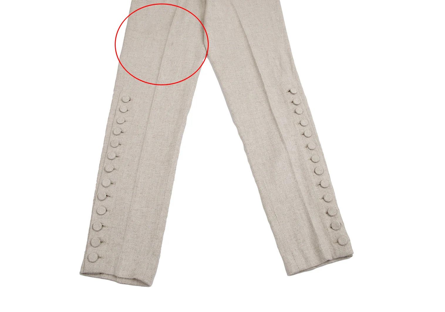 Jean Paul Gaultier Linen Buttoned Tapered Pants in Beige Size 48 Size US 32 / EU 48 - 7 Thumbnail