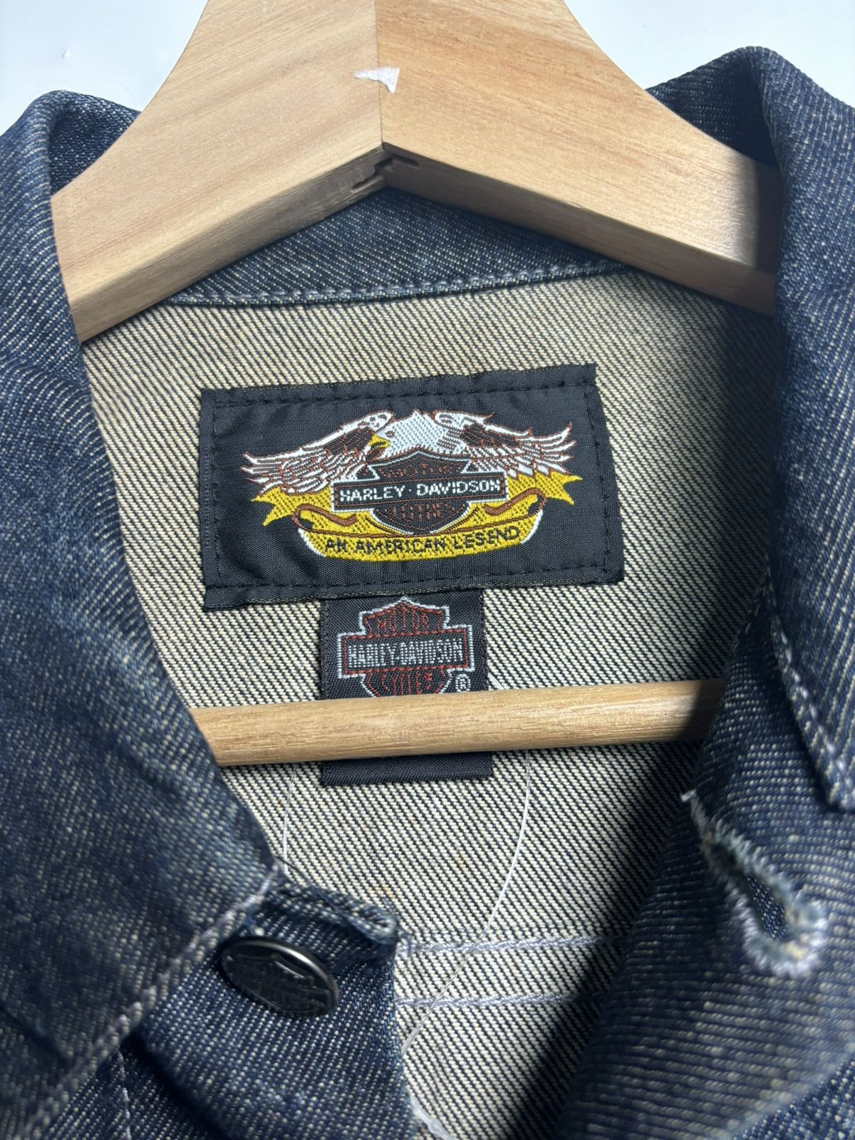Harley Davidson × Vintage Vintage Harley Davidson Denim Trucker Jacket Size US M / EU 48-50 / 2 - 3 Thumbnail