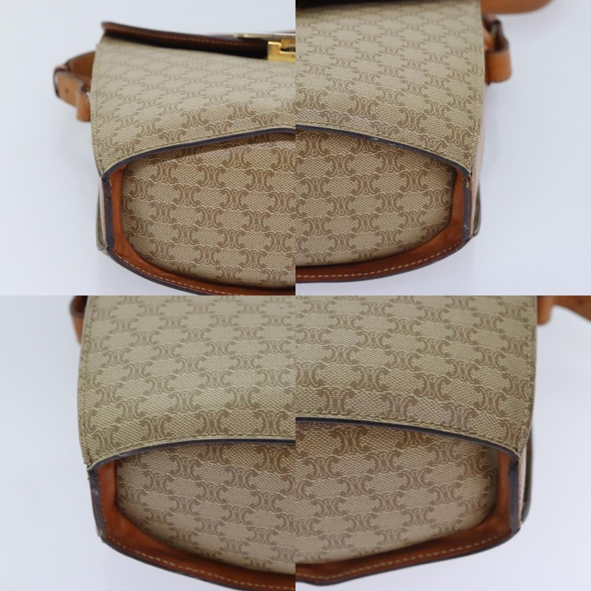 Celine CELINE Macadam Canvas Shoulder Bag Beige Gold Size ONE SIZE - 10 Thumbnail